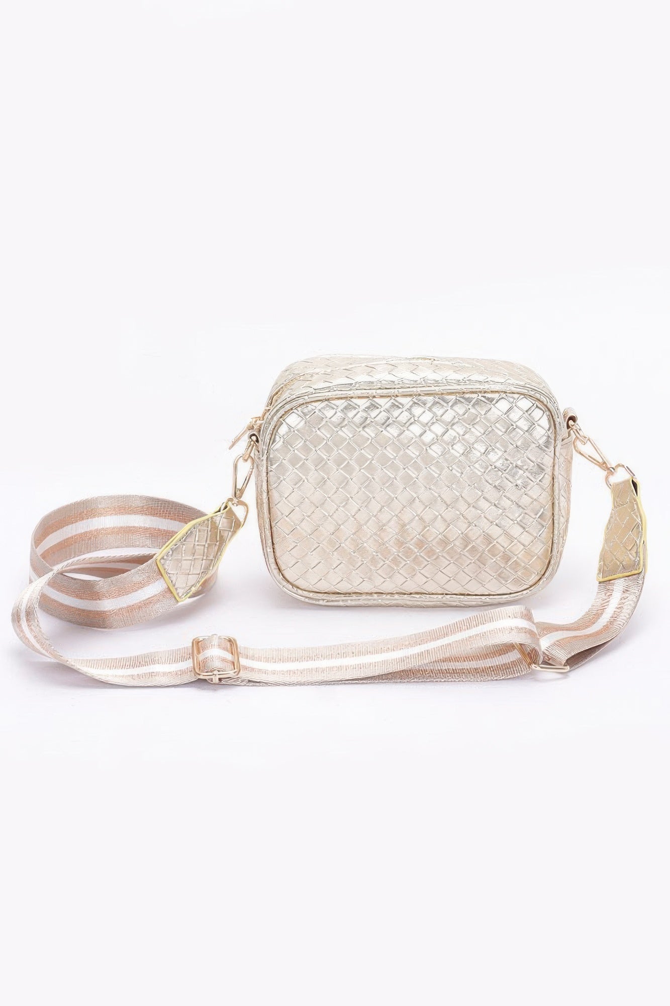 Metallic Embossed Faux Leather Camera Bag W/strap product image