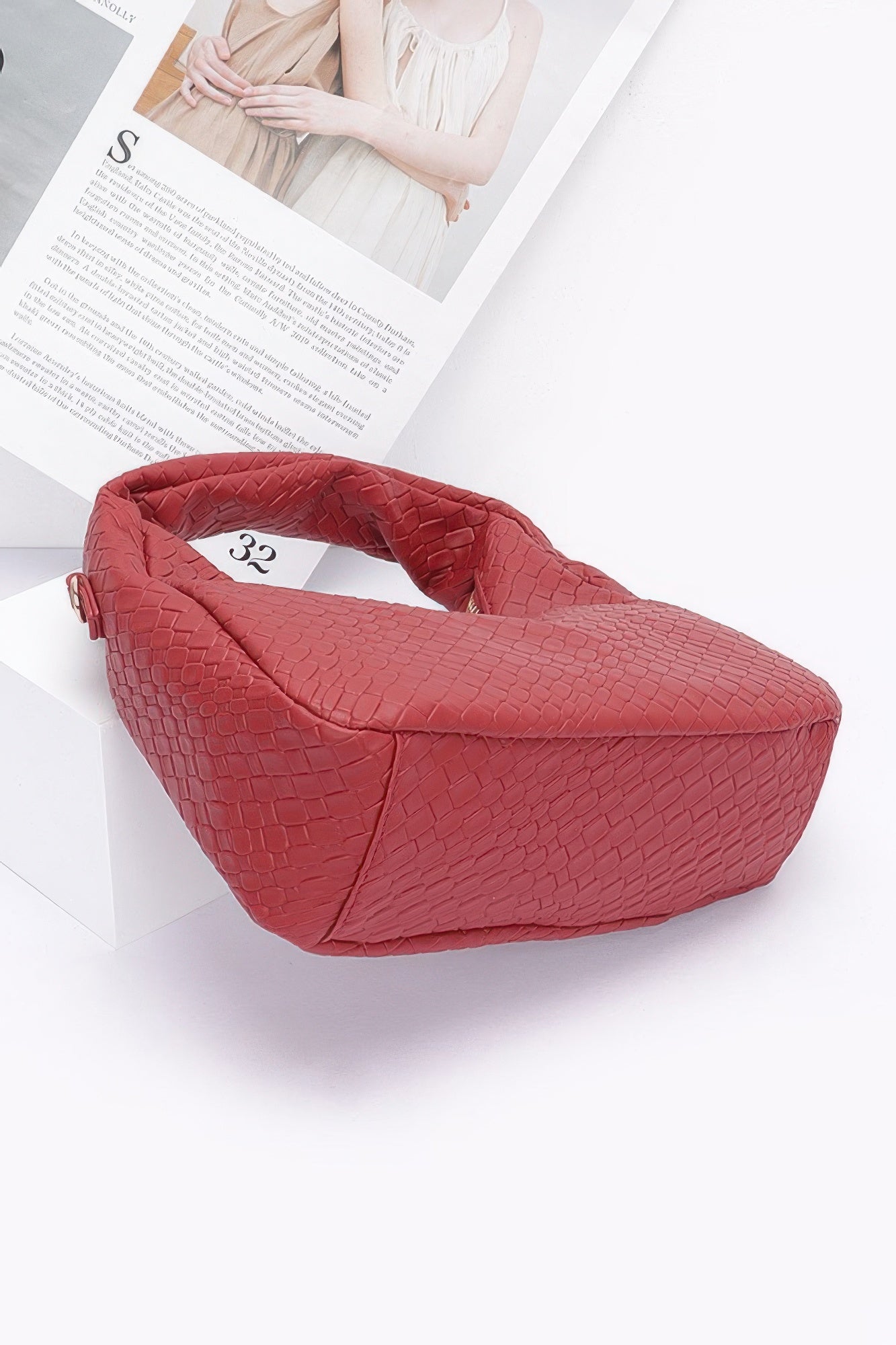 Embossed Faux Leather Hobo Bag product image