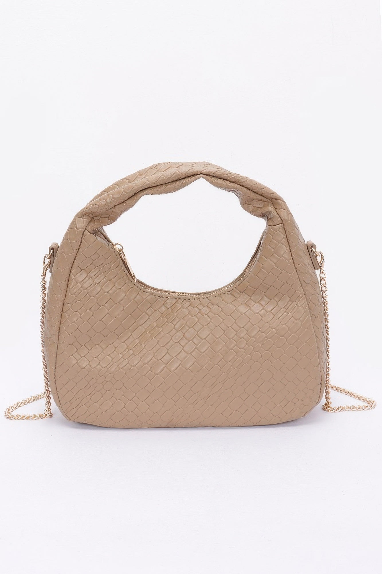 Embossed Faux Leather Hobo Bag product image