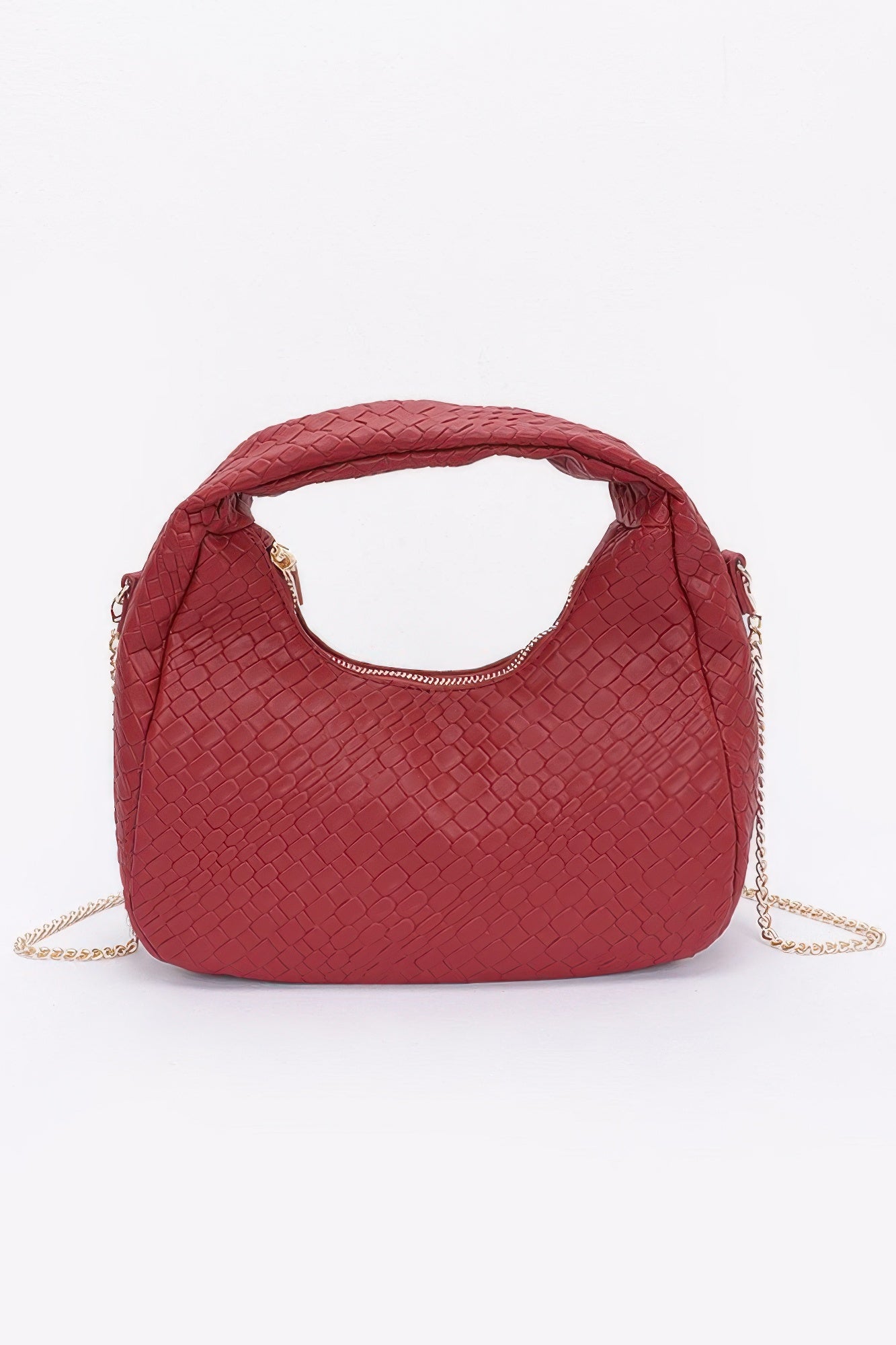 Embossed Faux Leather Hobo Bag product image