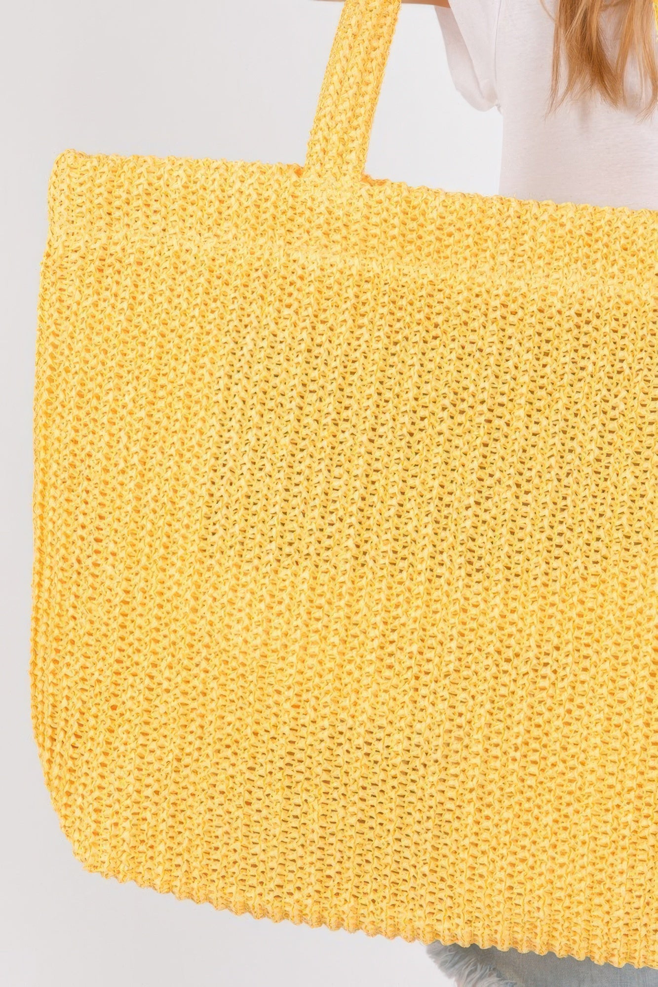 Solid Crochet Straw Bag product image