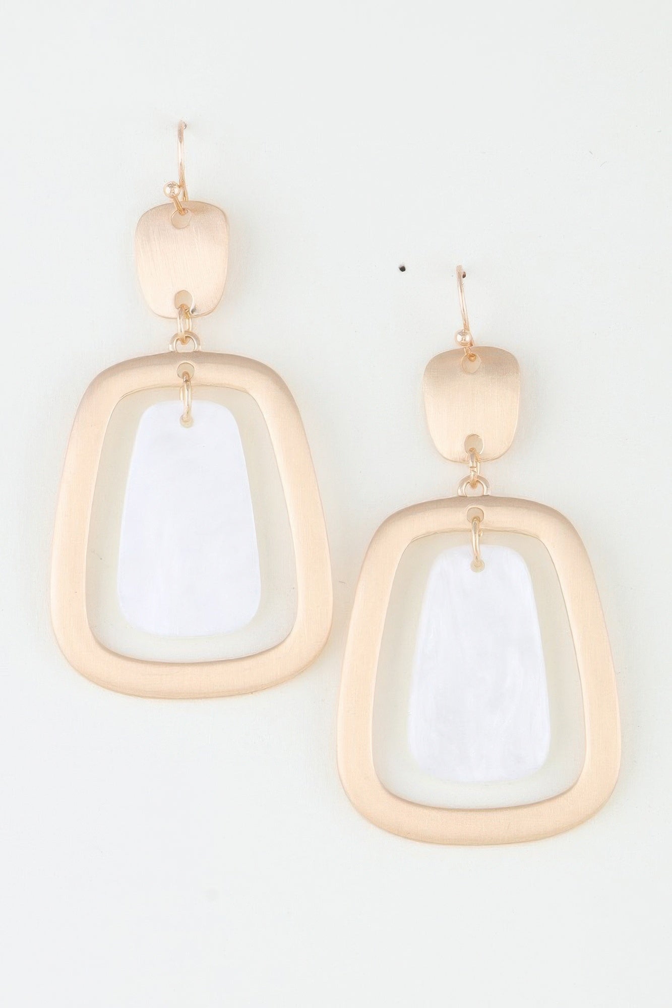 Modern Stone Frame Drop Earrings product image