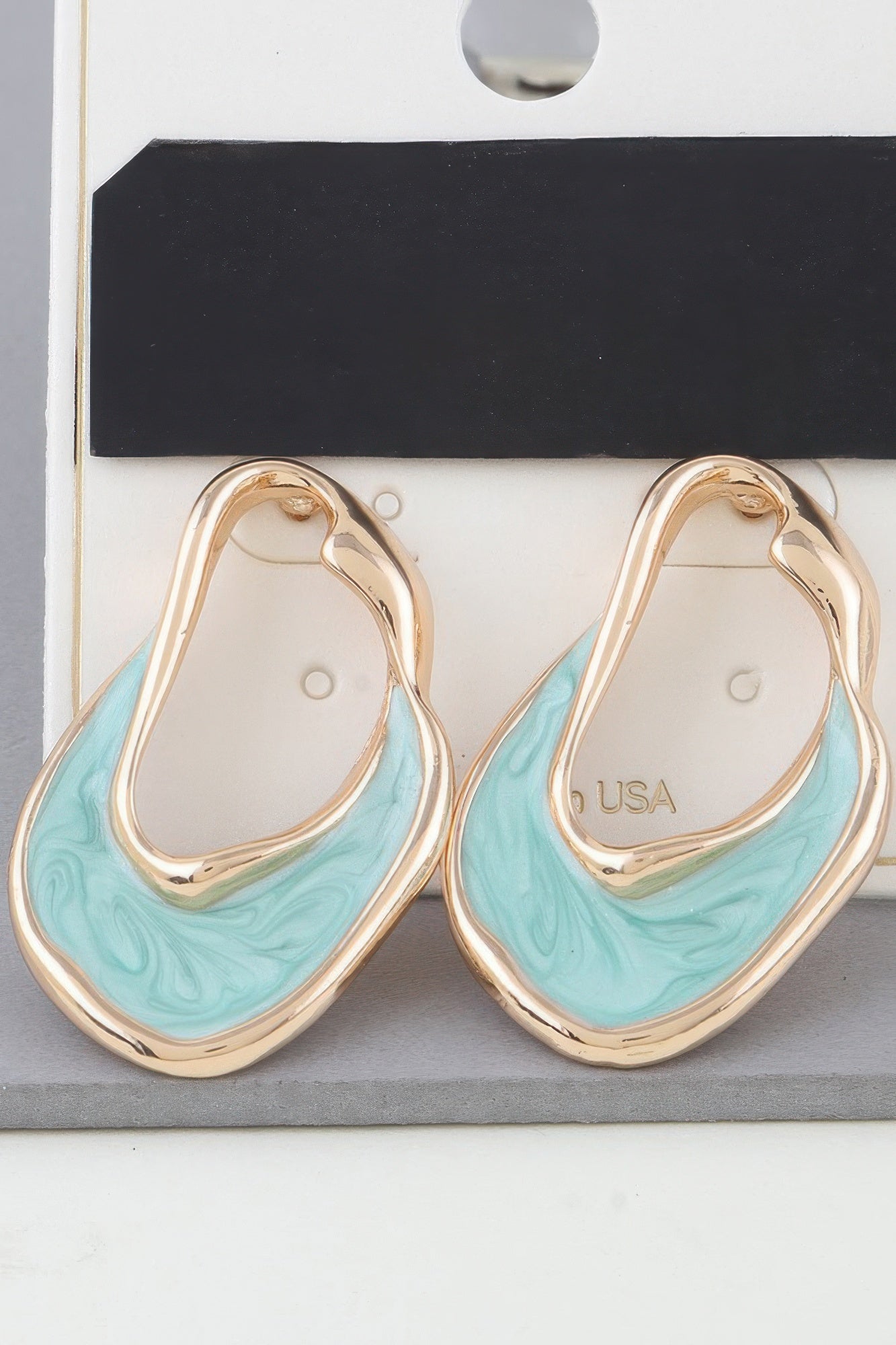 Multi Abstract Marble Ripple Earrings product image