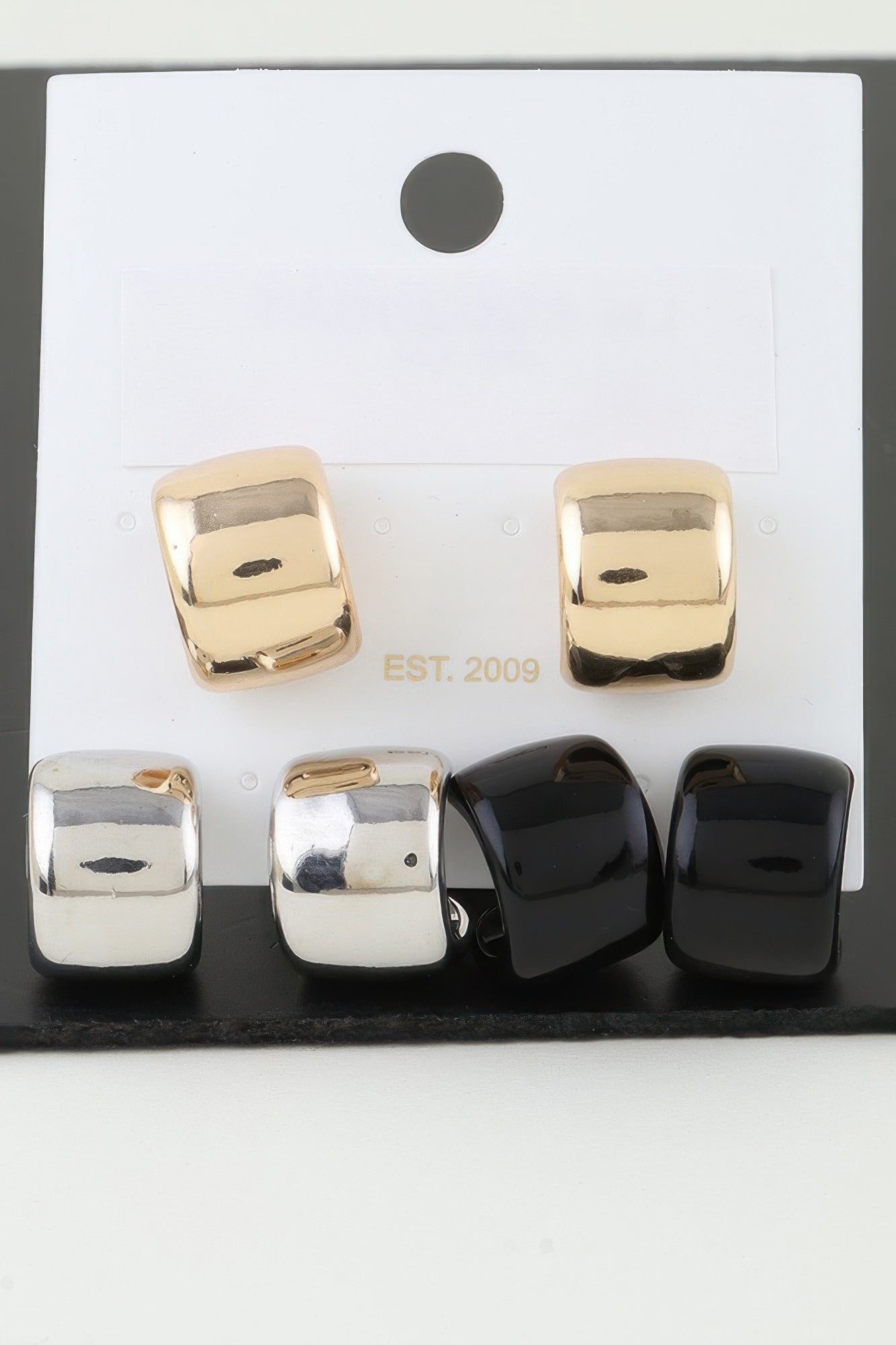 Multi Shiny Wide Hoop Earrings Set product image