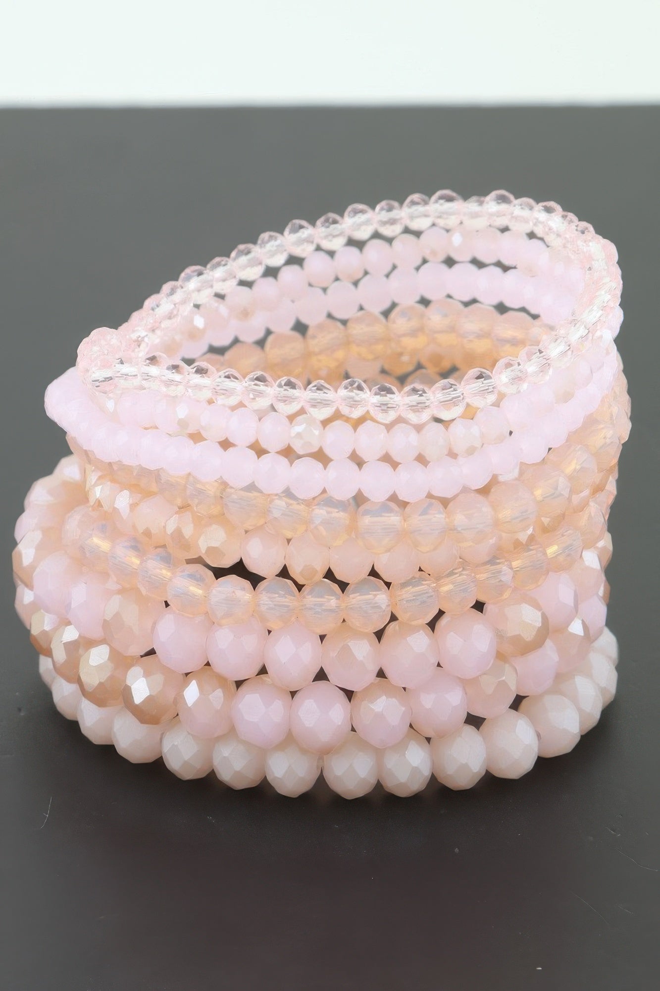 Multi Pastel Pink Crystal Beaded Bracelet product image