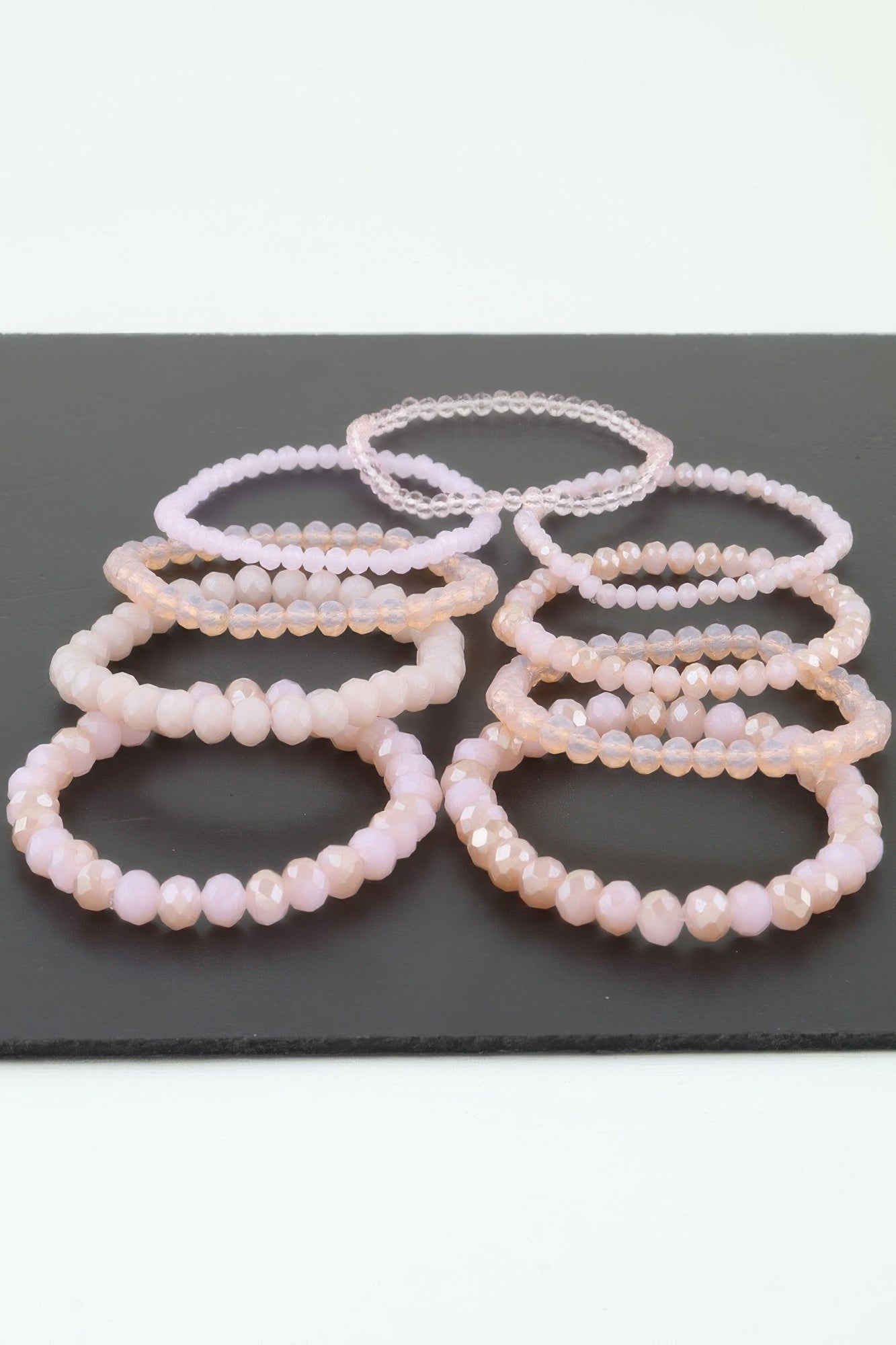 Multi Pastel Pink Crystal Beaded Bracelet product image