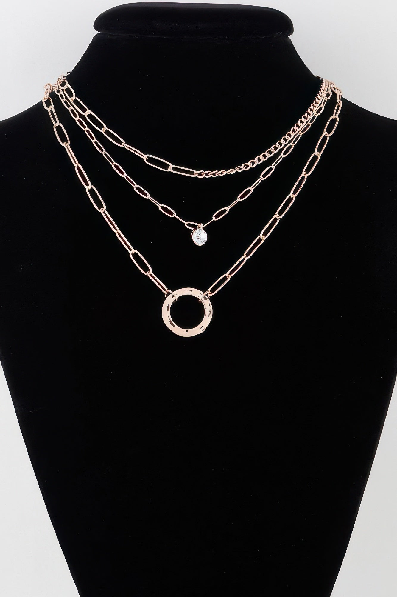 Multilayer Lin Chain Ring Necklace product image