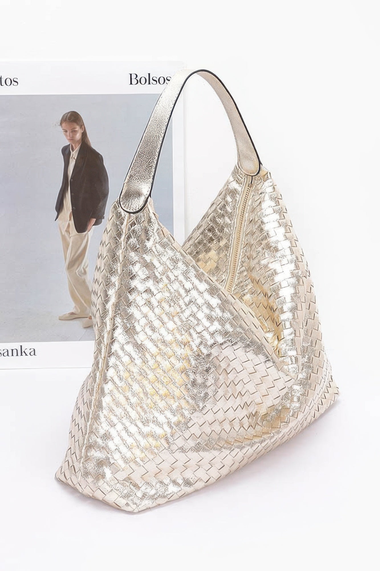 Metallic Braided Tote Bag product image
