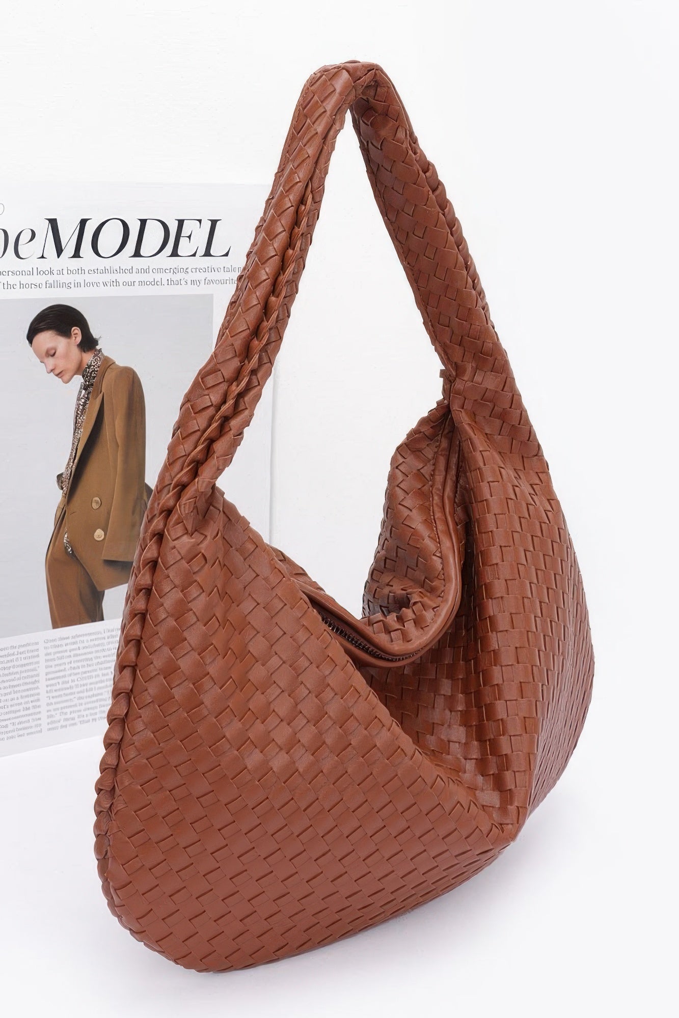 Faux Leather Braided Shoulder Bag product image