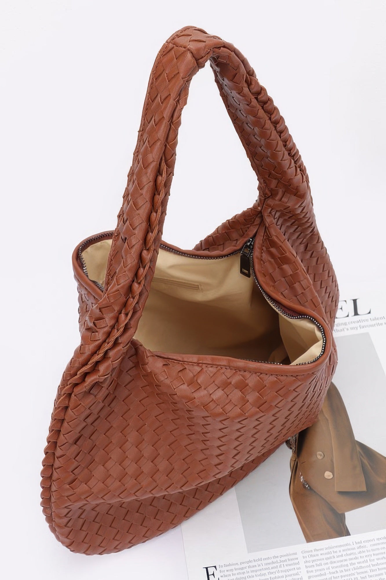 Faux Leather Braided Shoulder Bag product image