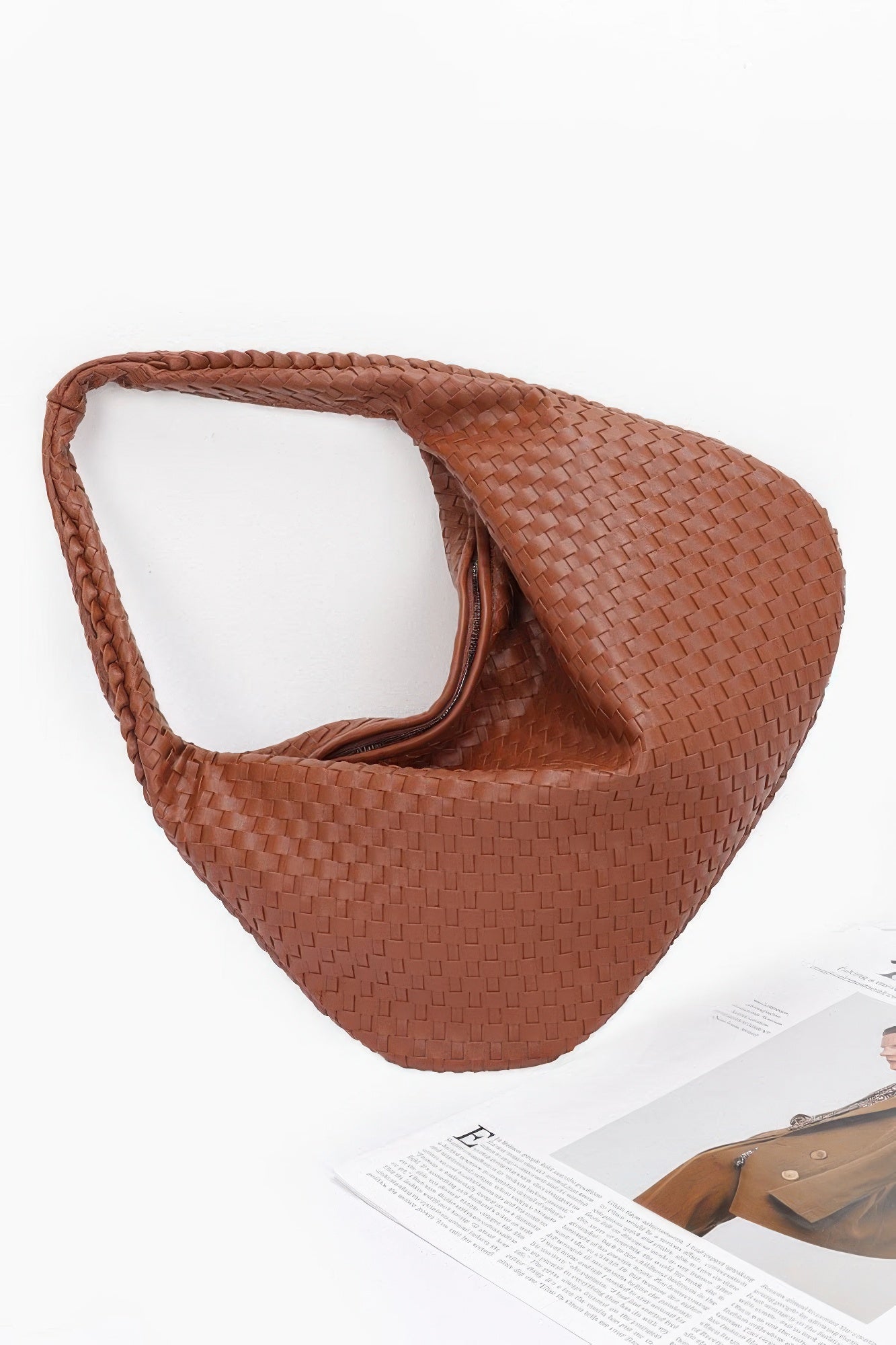 Faux Leather Braided Shoulder Bag product image