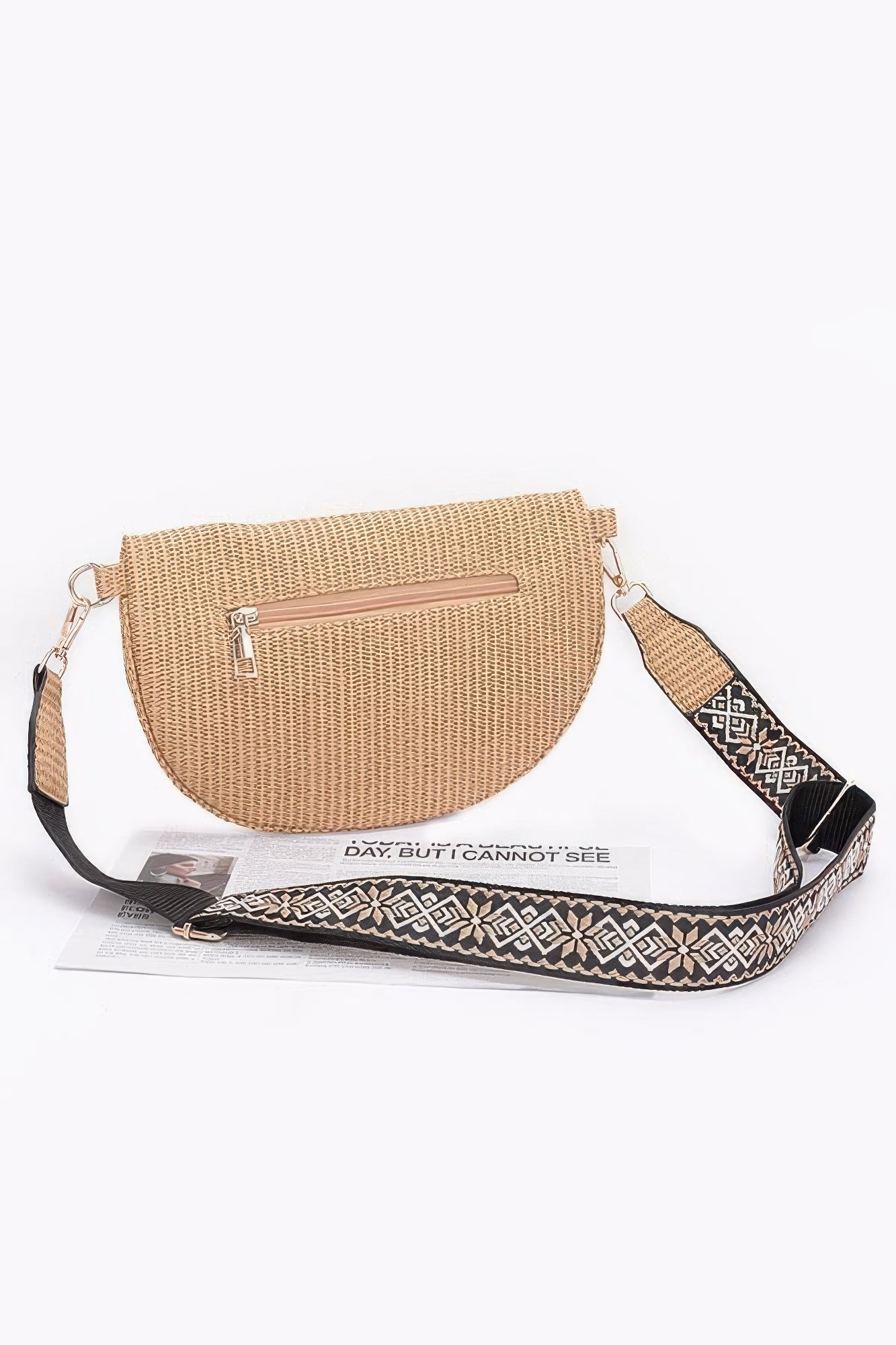 Faux Leather Fanny Pack W/ Multi Color Strap product image