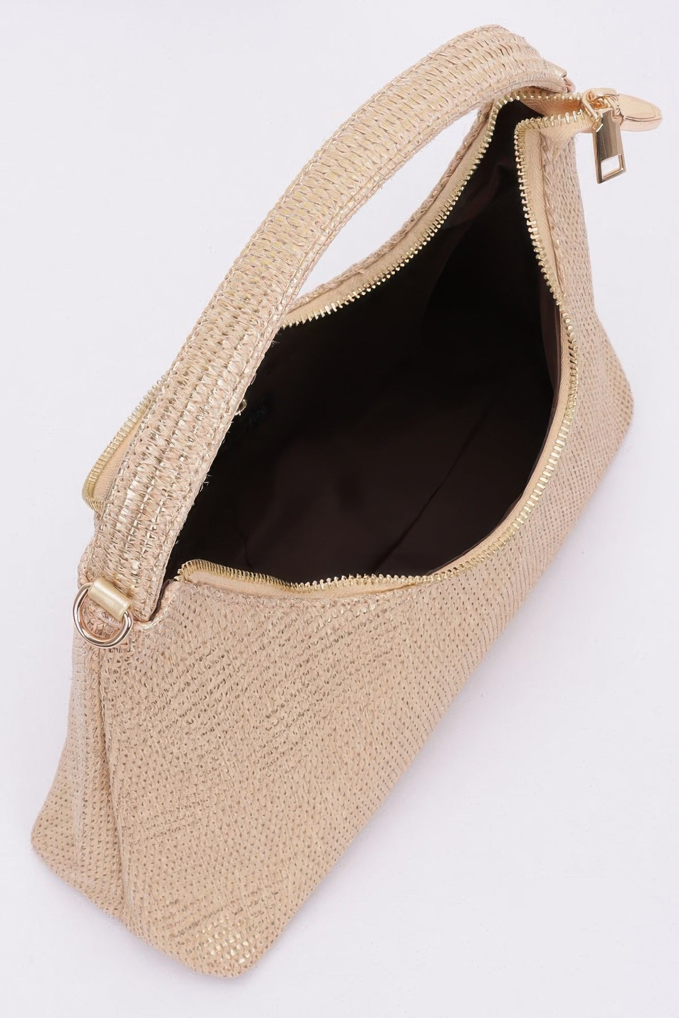 Metallic Faux Straw Hobo Bag product image