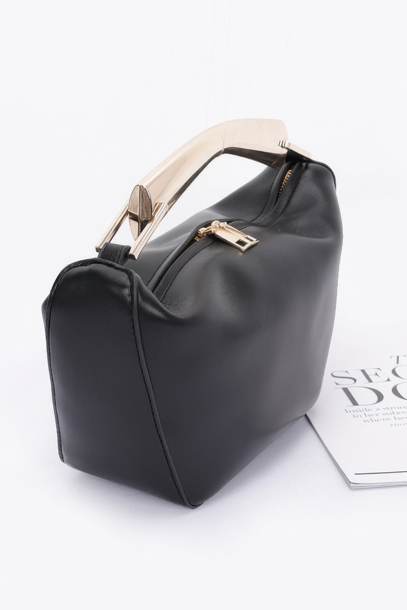Faux Leather Metal Handle Bag product image