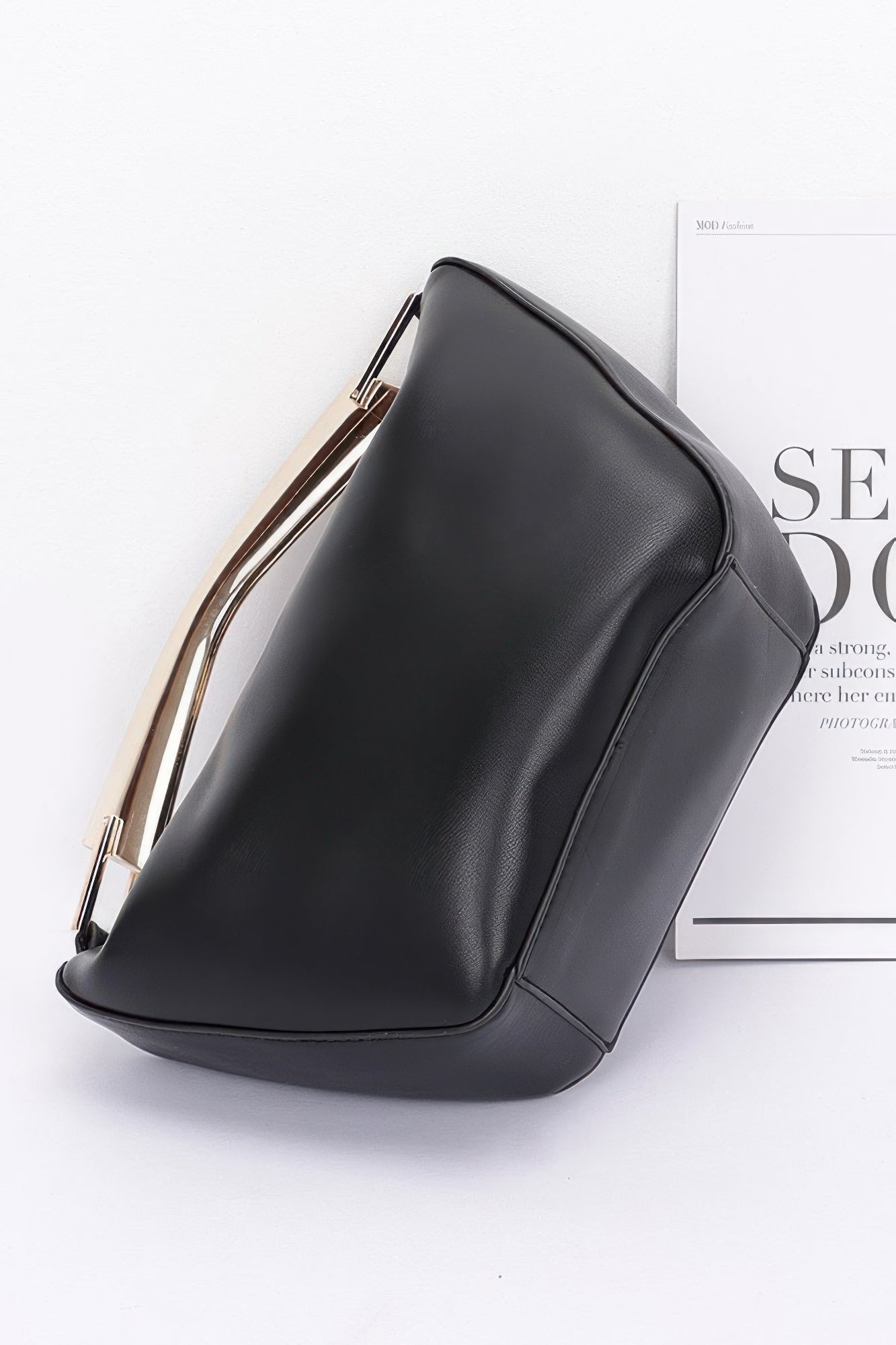 Faux Leather Metal Handle Bag product image