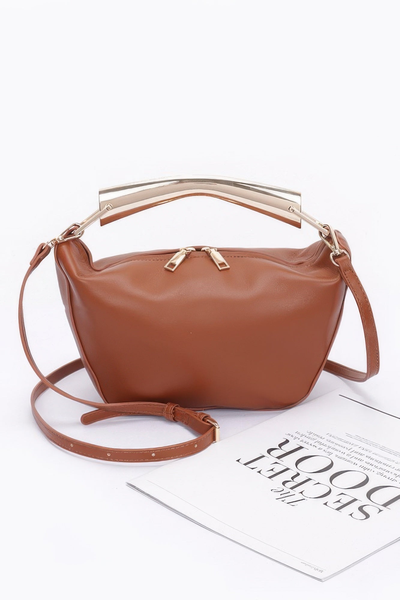 Faux Leather Metal Handle Bag product image