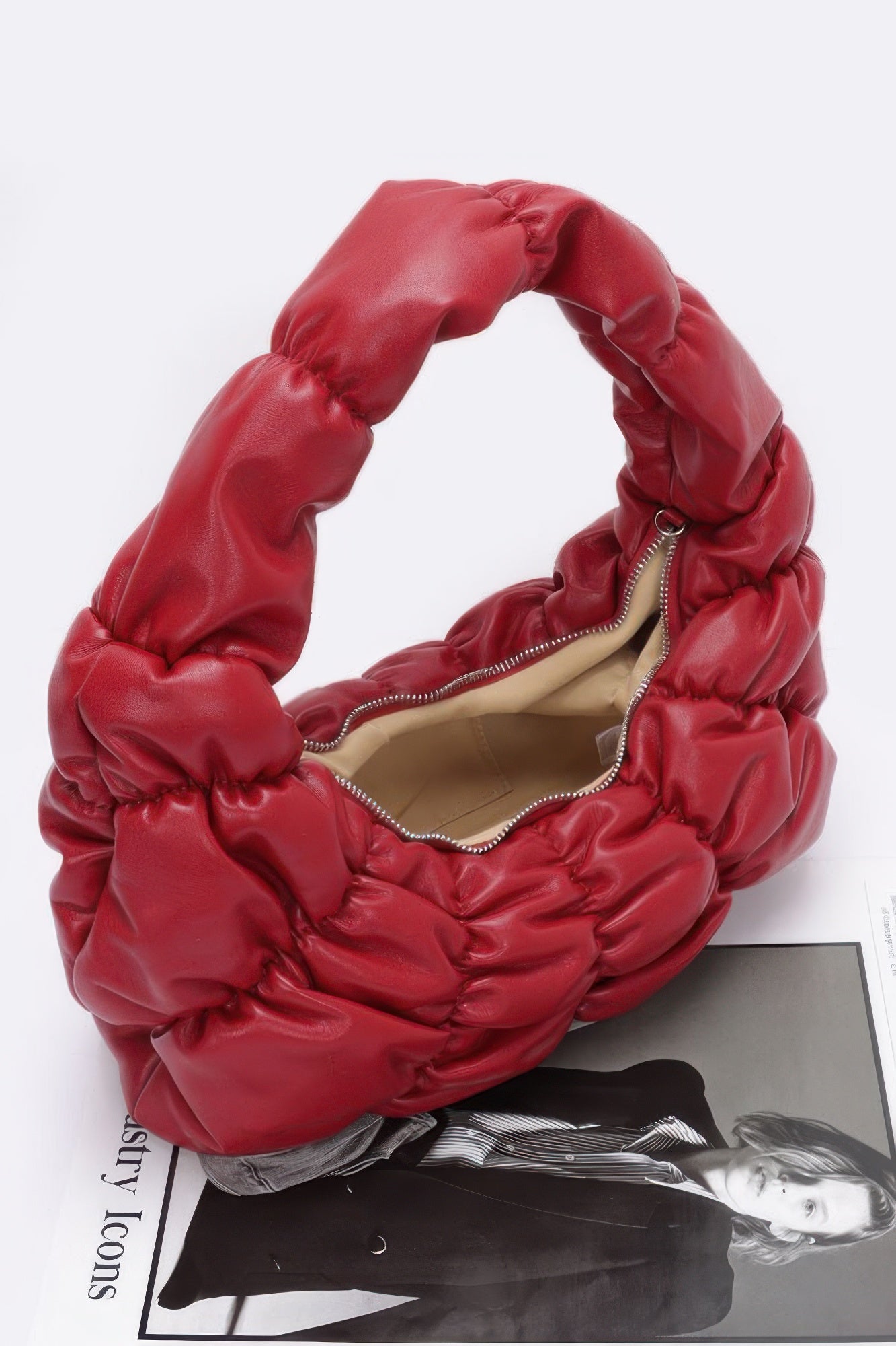 Pleated Faux Leather Shoulder Bag product image