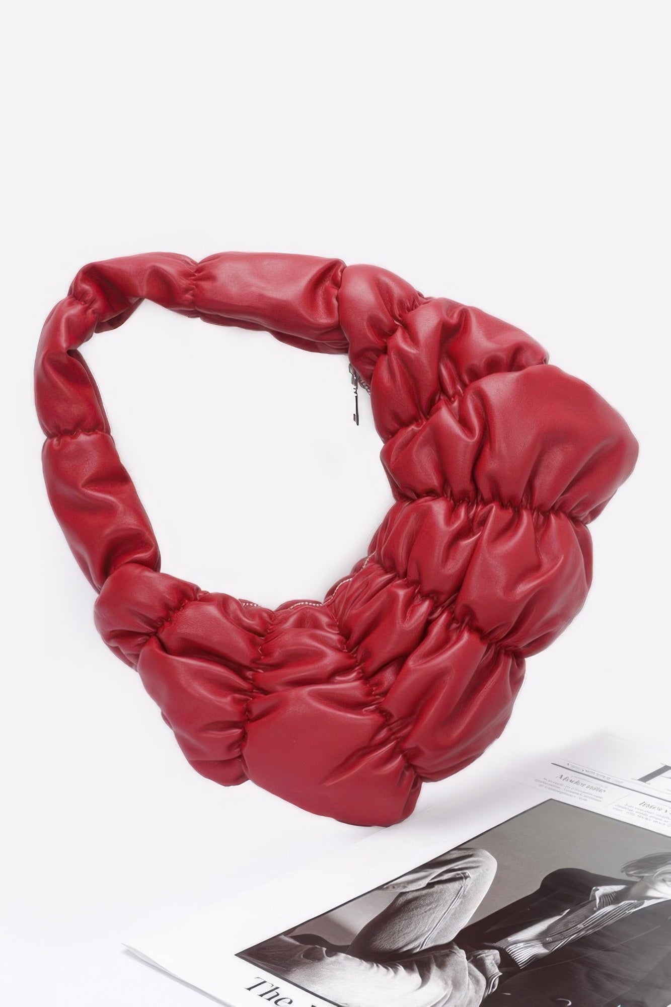 Pleated Faux Leather Shoulder Bag product image