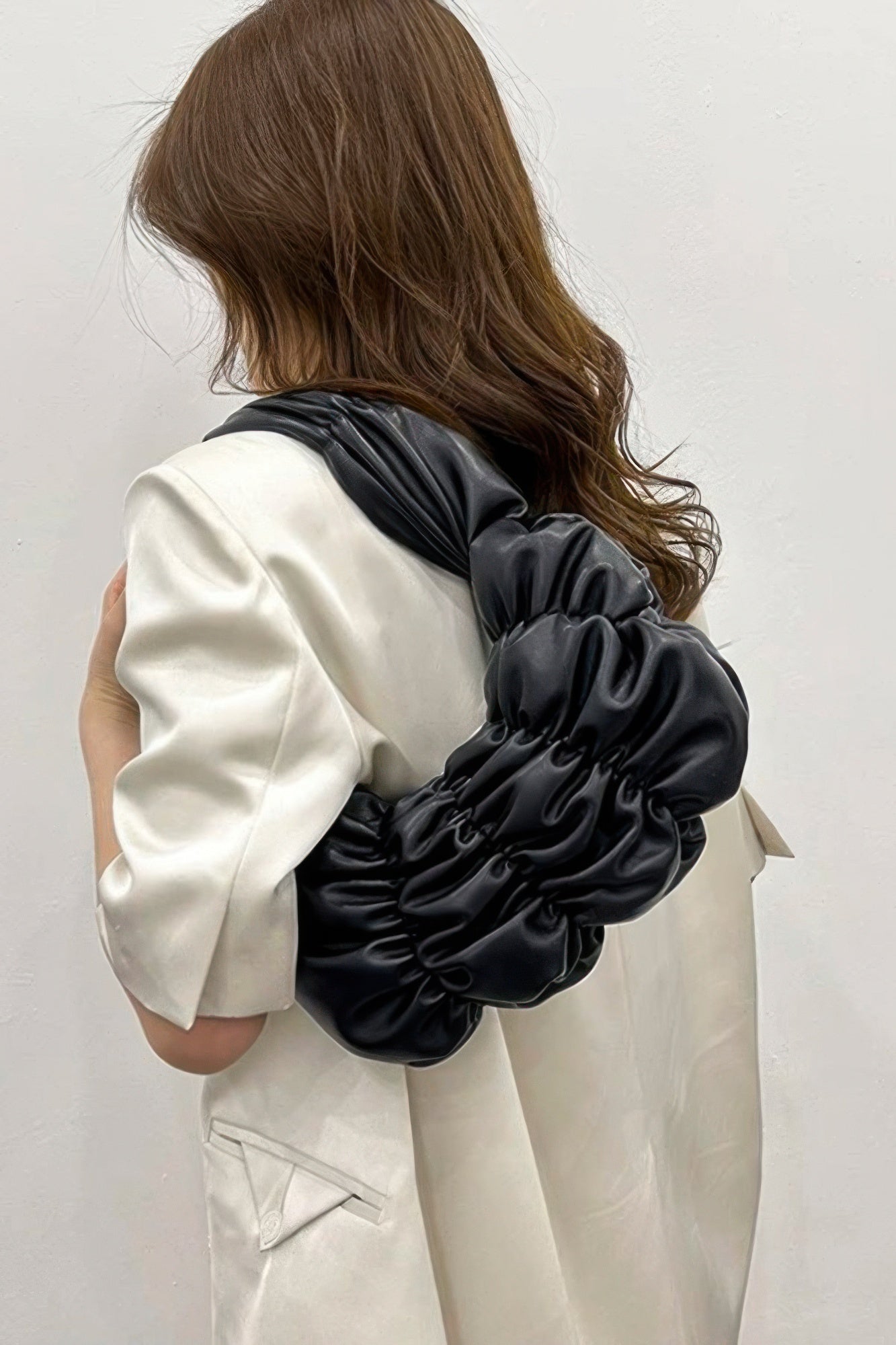 Pleated Faux Leather Shoulder Bag product image