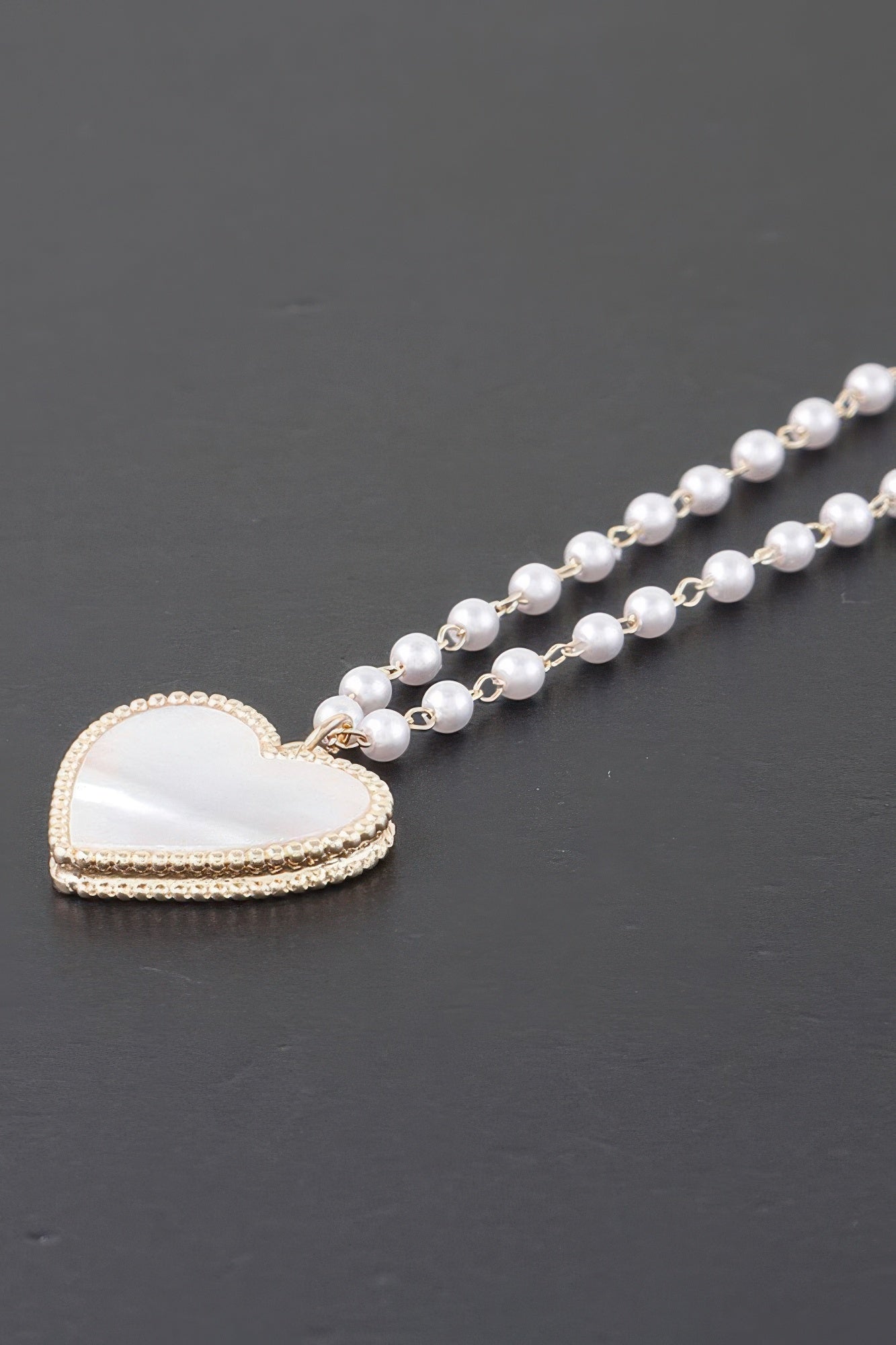 Pearled Marble Heart Necklace product image