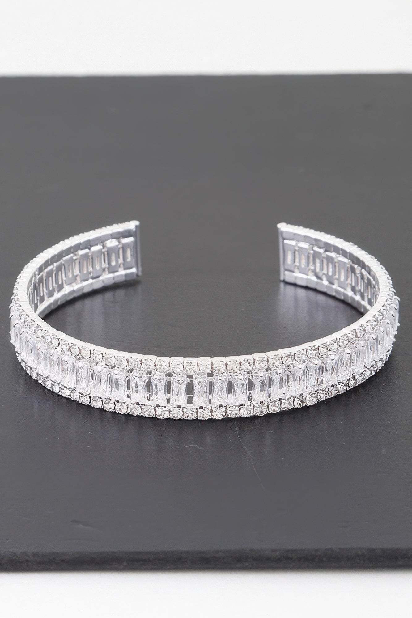 Wide Cubic Zirconia Cuff Bracelet product image