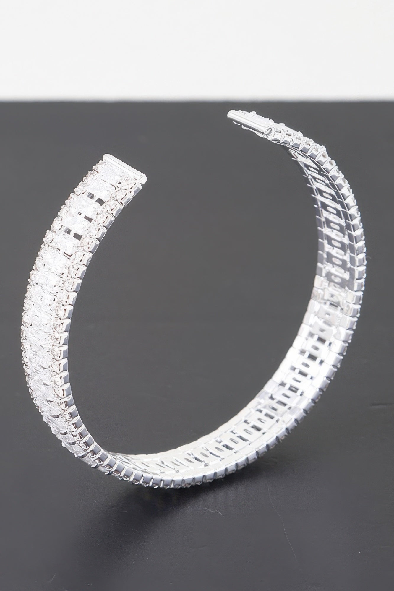 Wide Cubic Zirconia Cuff Bracelet product image