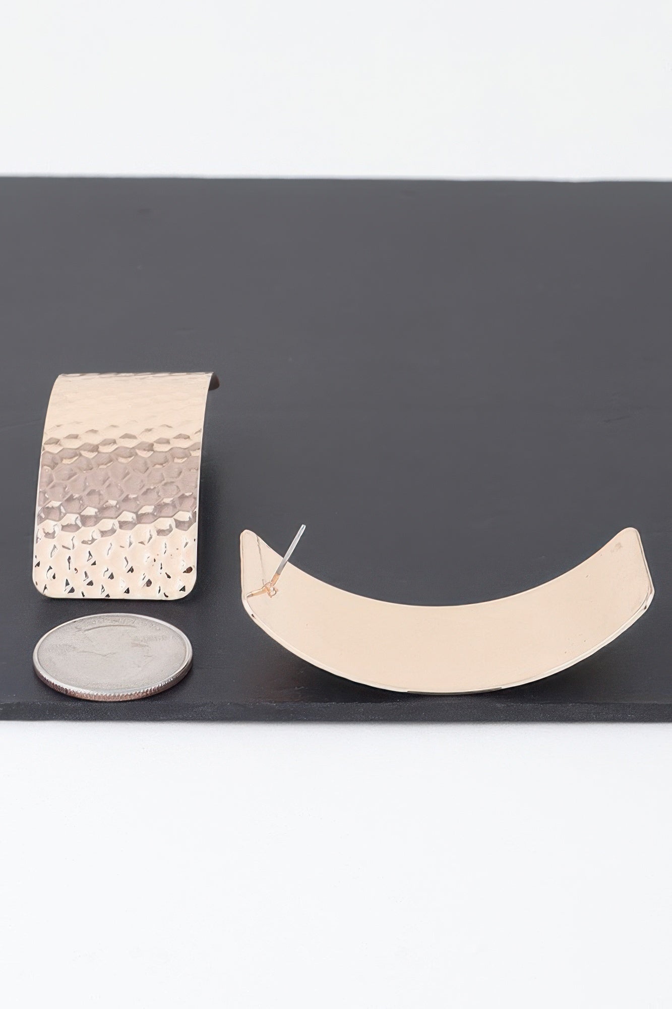 Indented Curved Plate Earrings product image