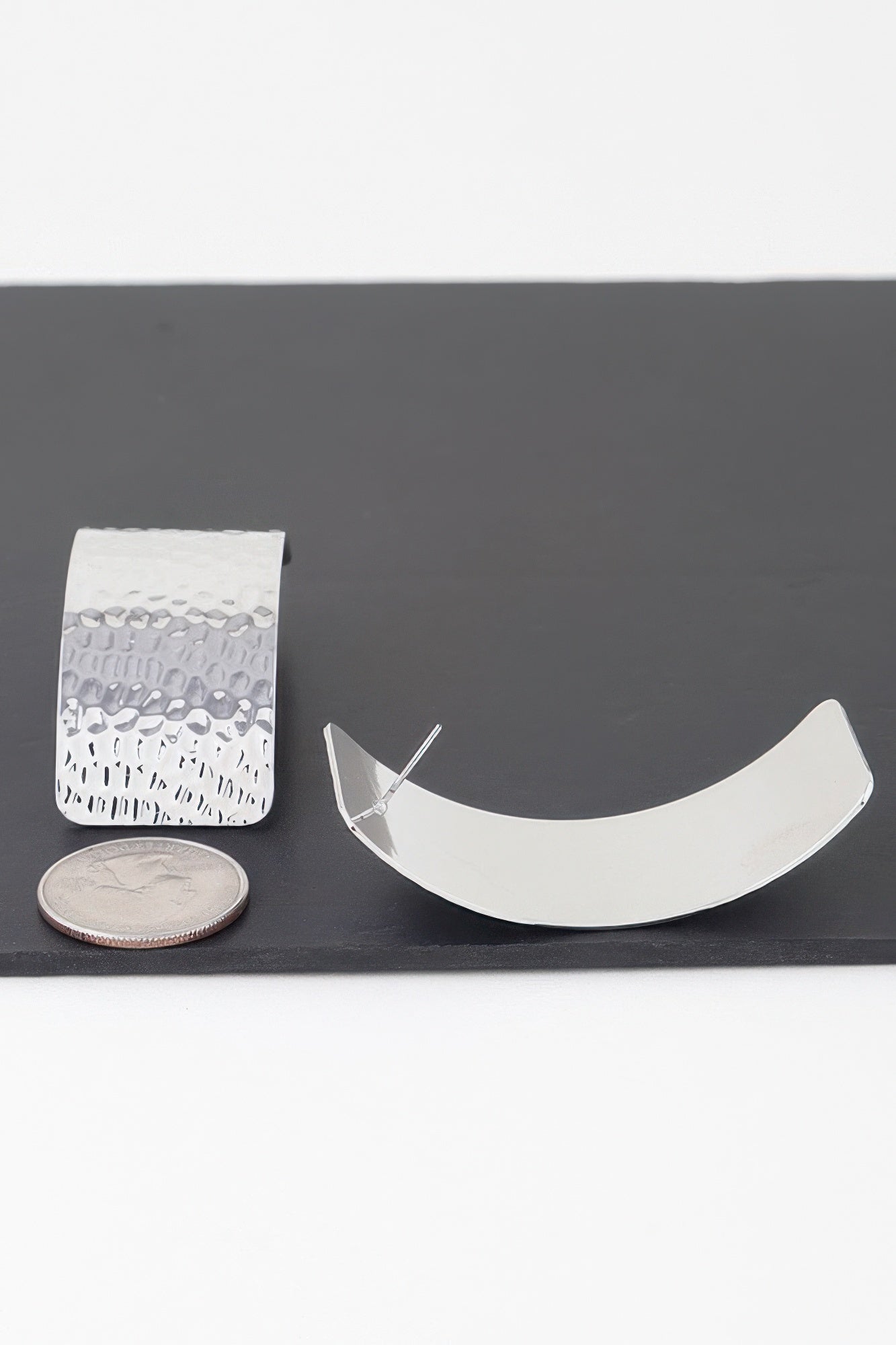 Indented Curved Plate Earrings product image