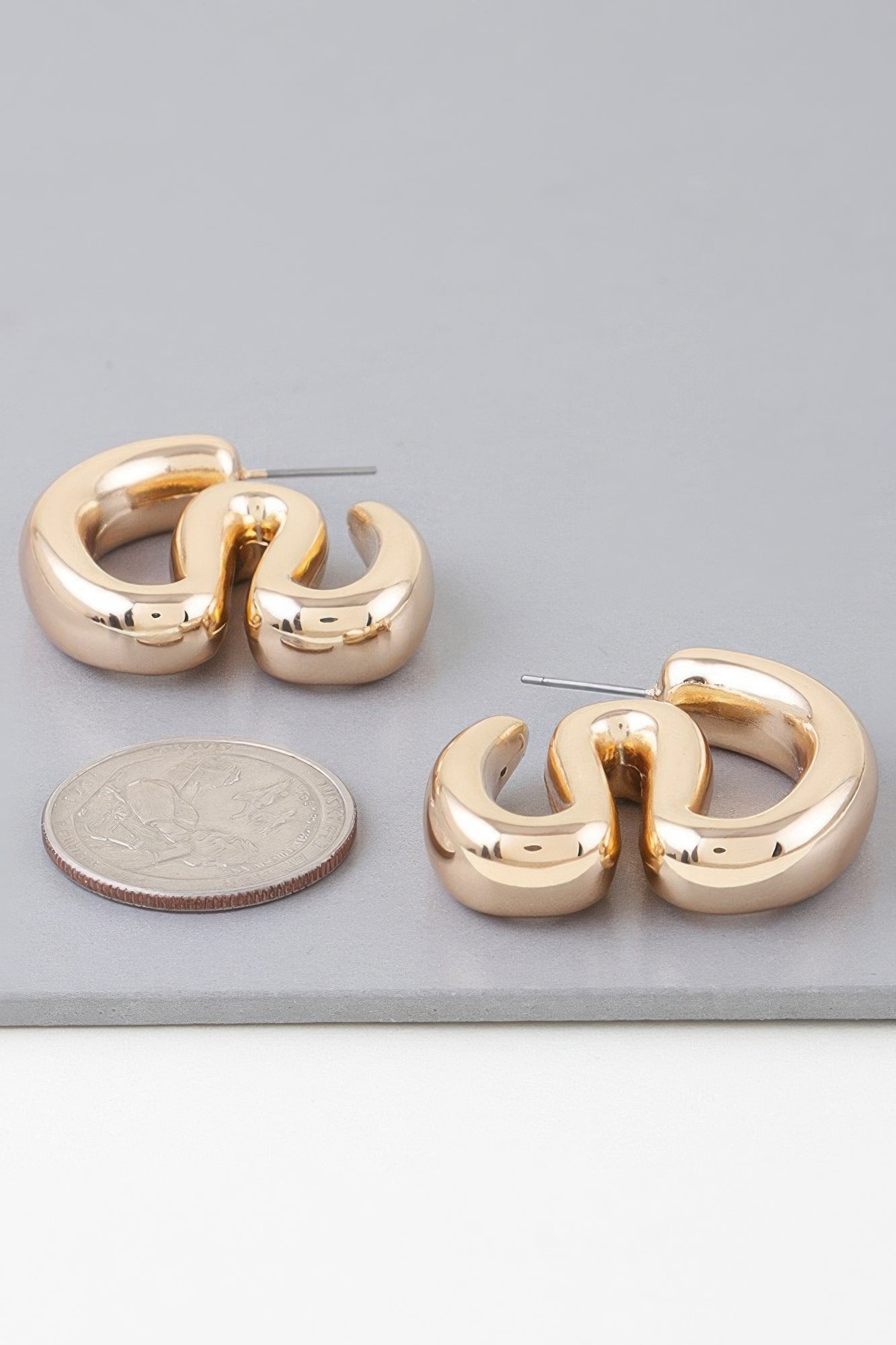 Shiny Wave Bend Earrings product image