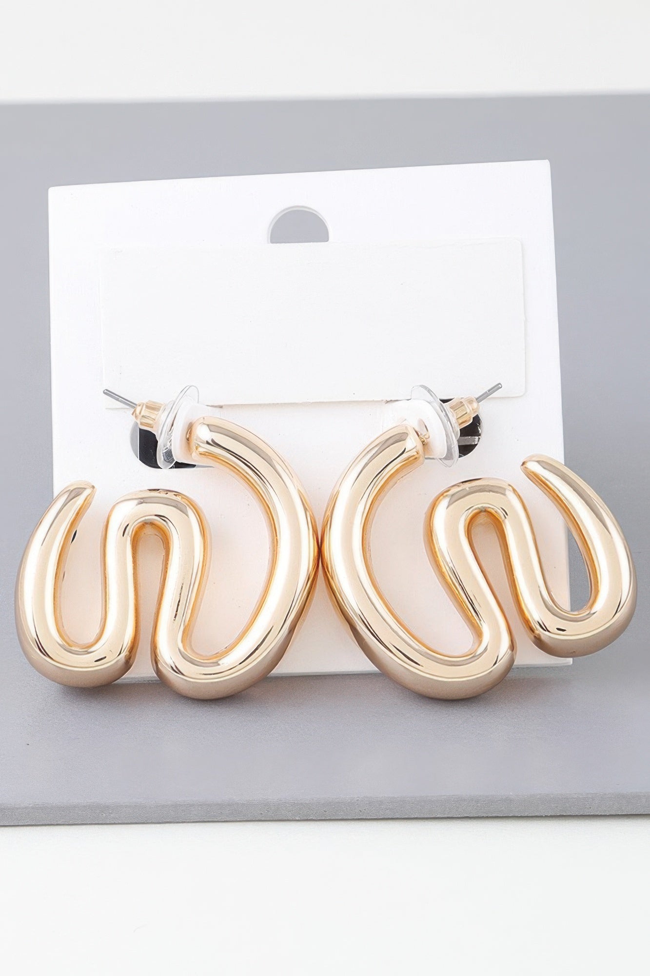 Shiny Wave Bend Earrings product image