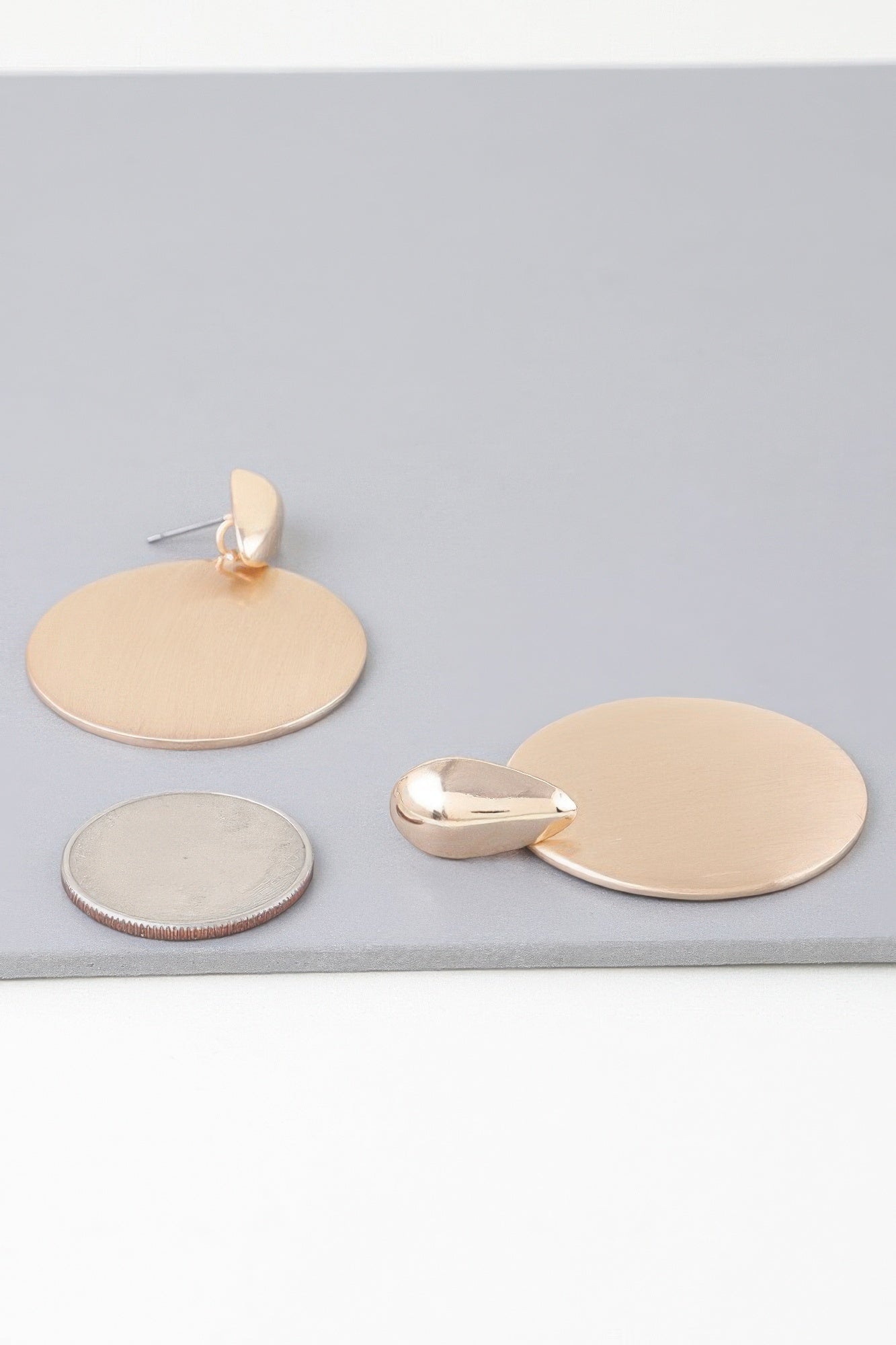 Modern Sleek Disc Drop Earrings product image