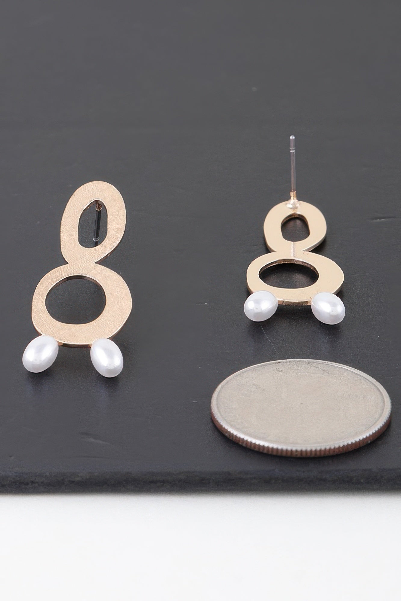 Open Abstract Pearl Drop Earrings product image