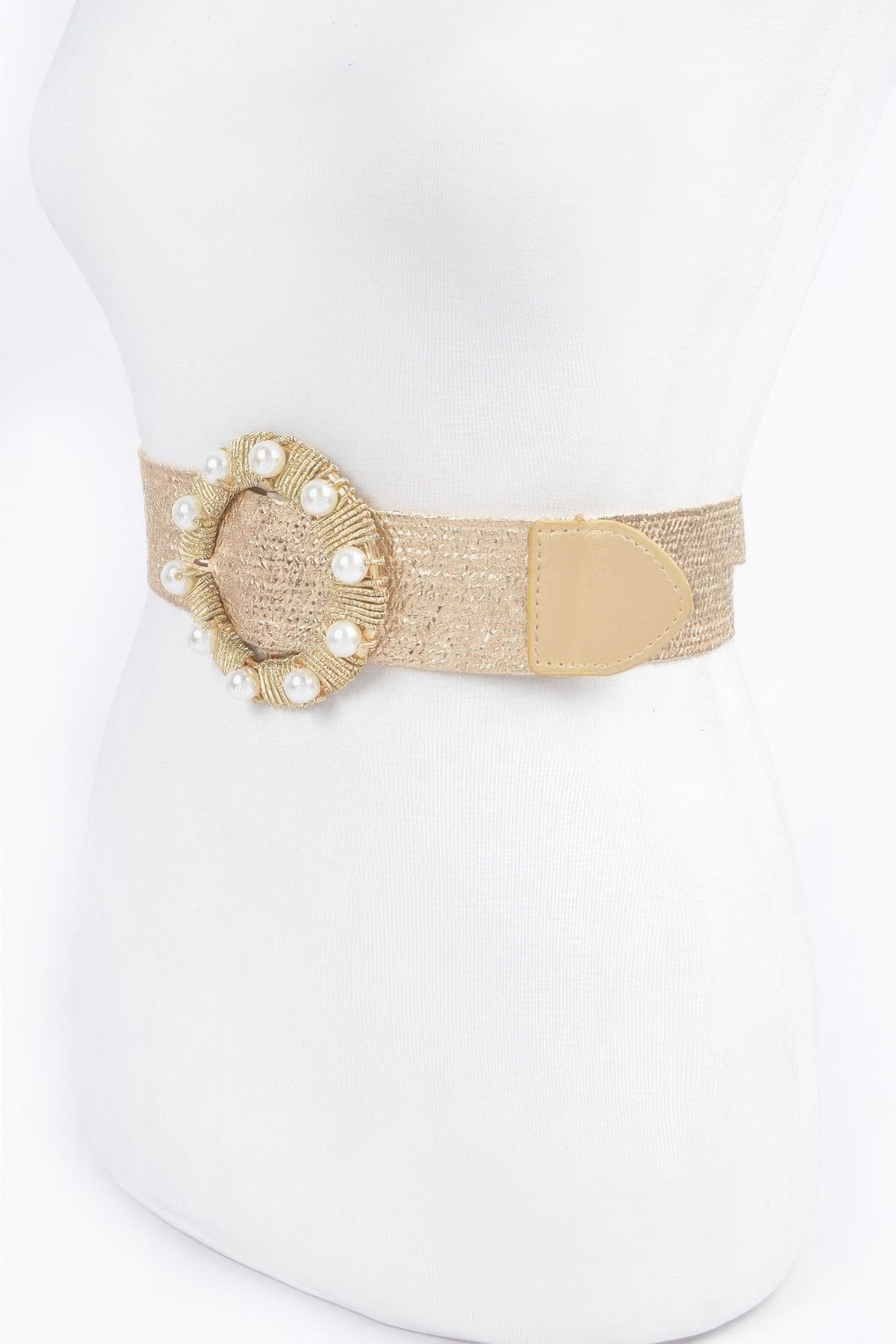 Metallic Stretch Belt W/pearl Metal Bucklt product image