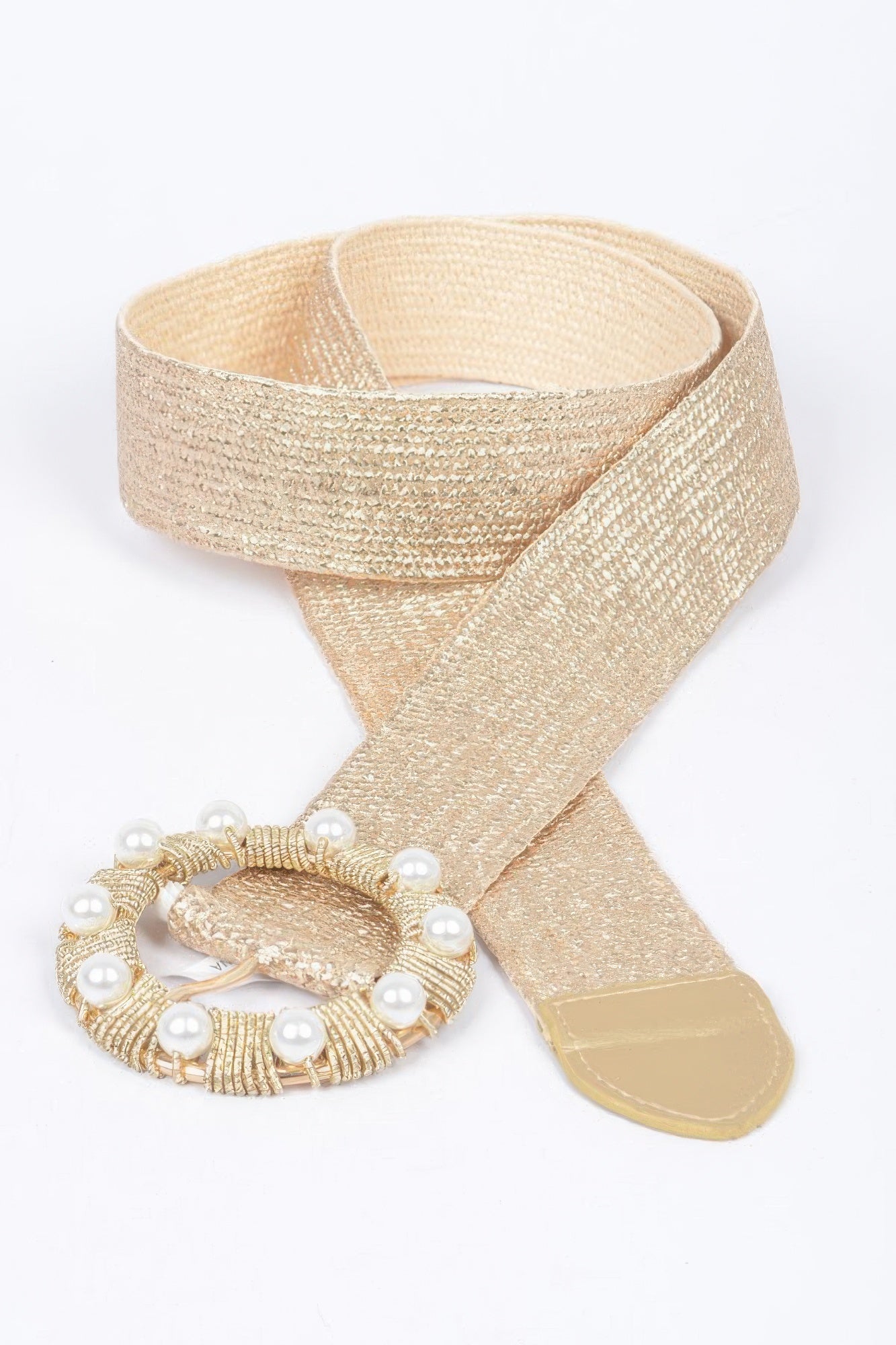 Metallic Stretch Belt W/pearl Metal Bucklt product image