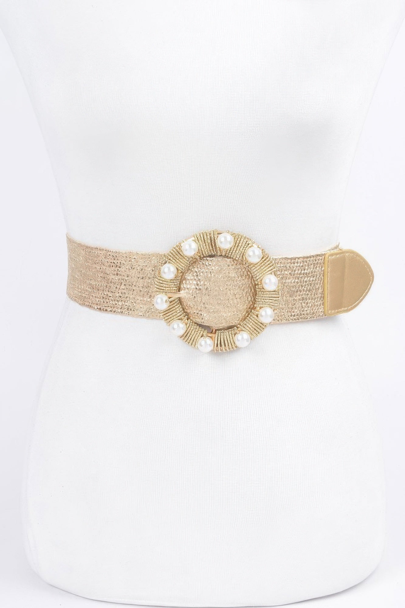 Metallic Stretch Belt W/pearl Metal Bucklt product image