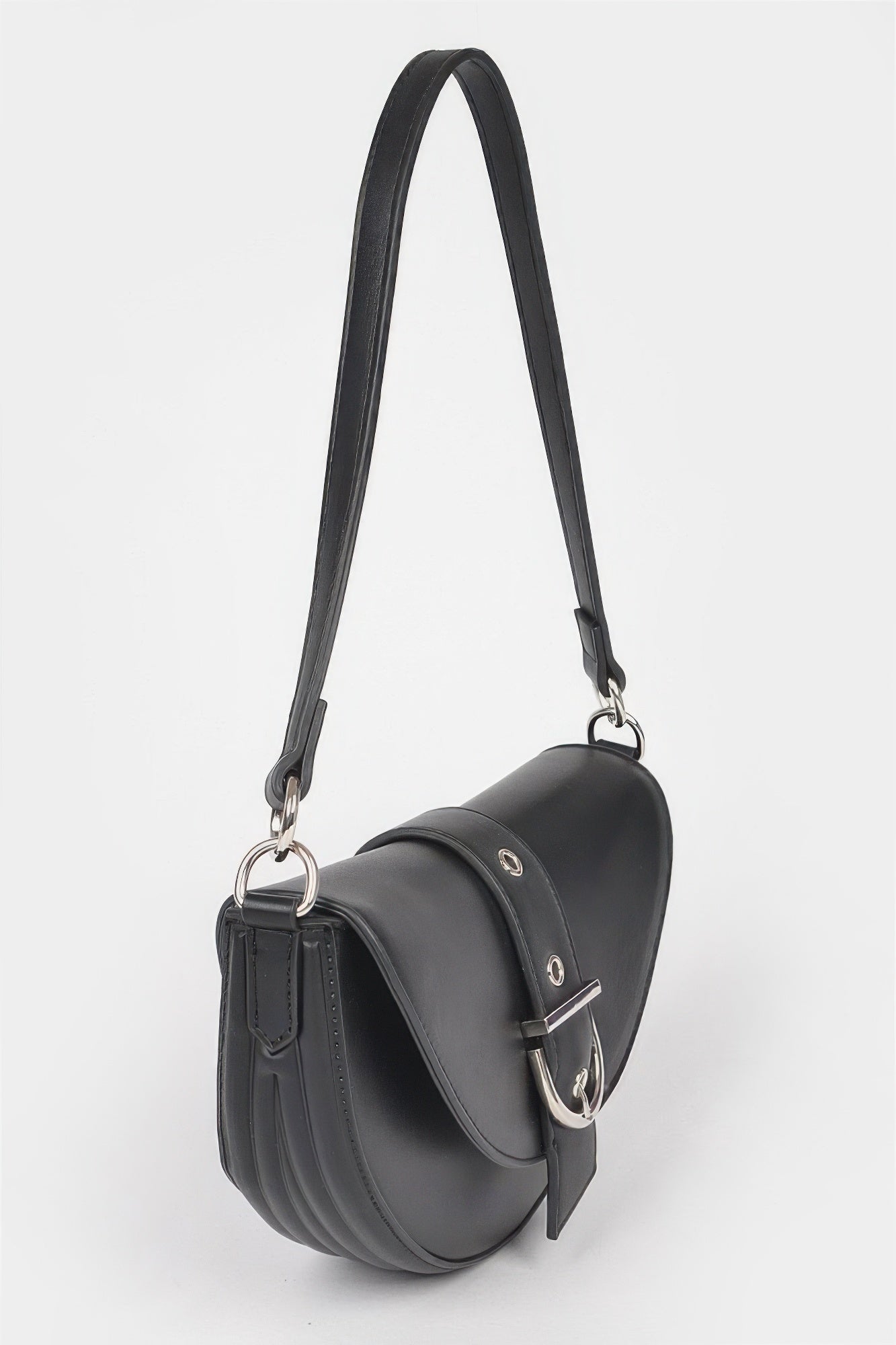 Faux Leather Buckle Shoulder Bag product image