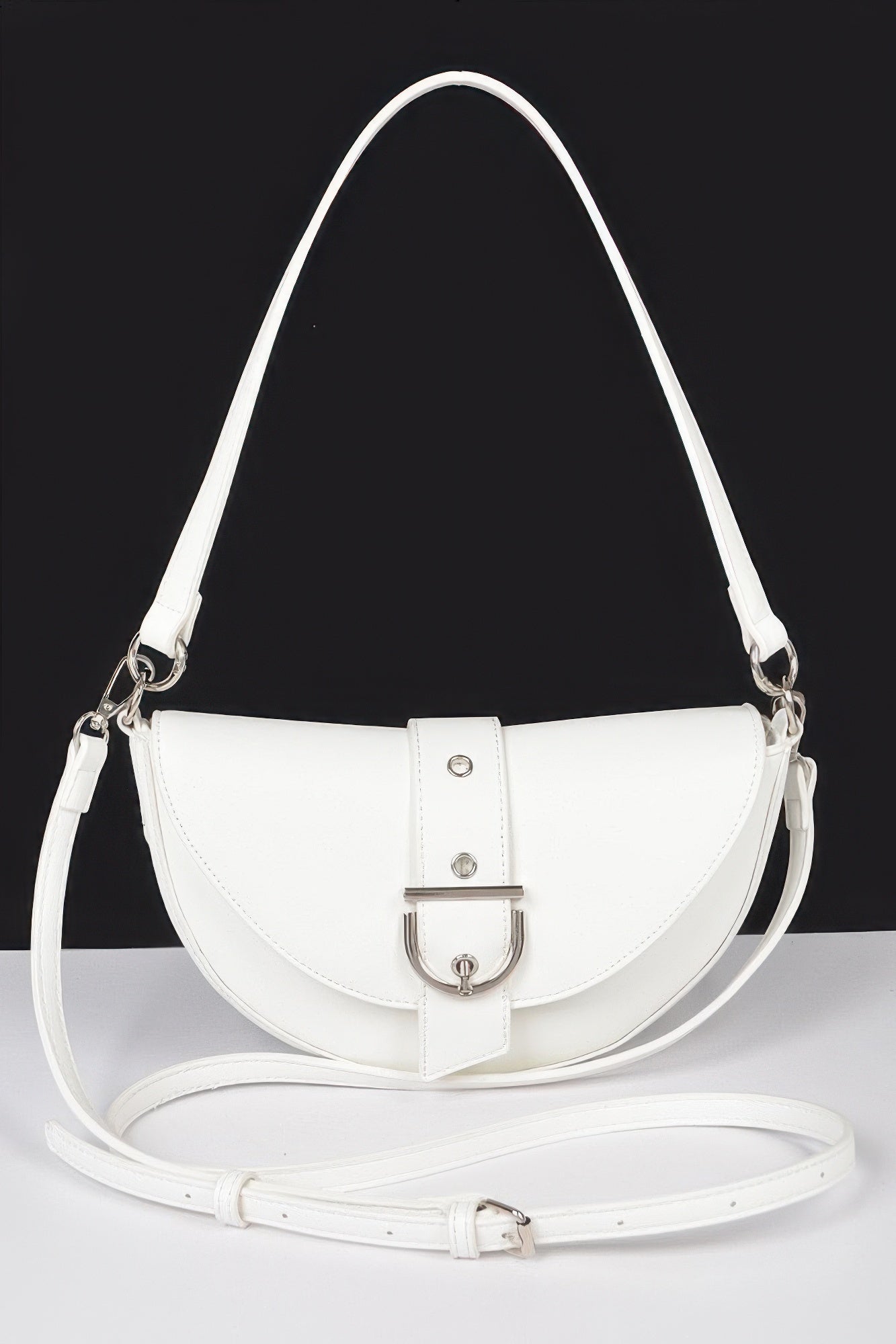 Faux Leather Buckle Shoulder Bag product image