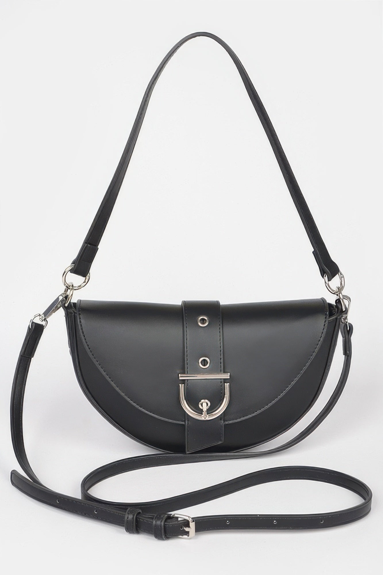 Faux Leather Buckle Shoulder Bag product image