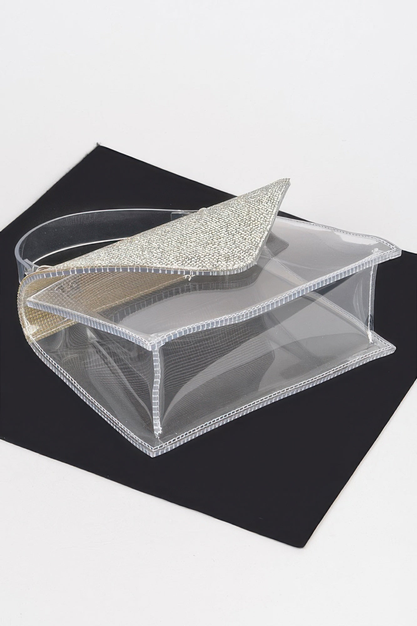 Transparent Rhinestone Top Handle Flap Bag product image