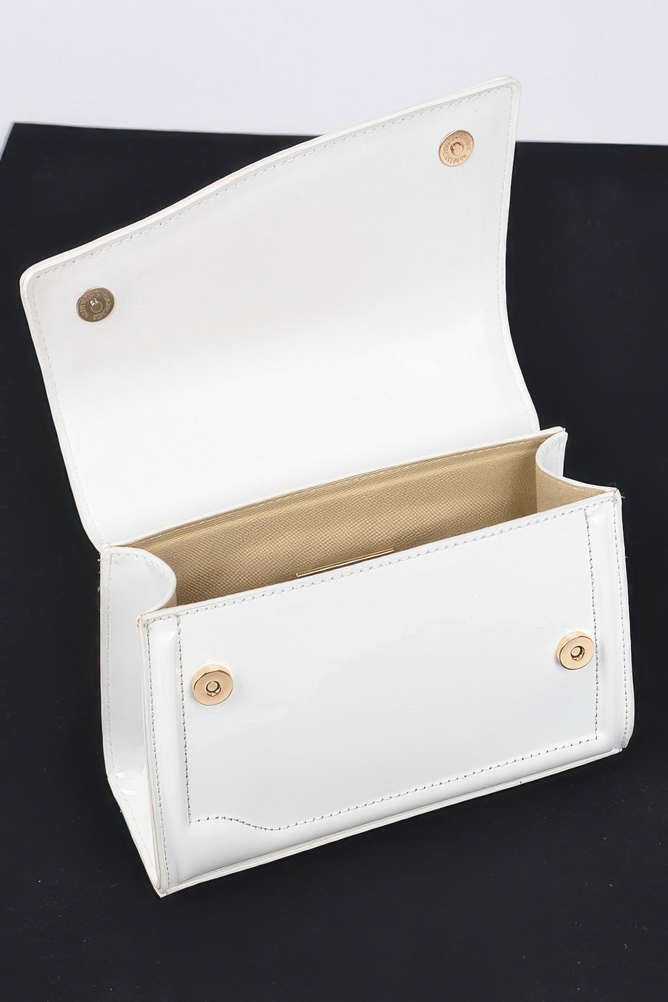 Enamel Faux Leather Top Handle Bag product image
