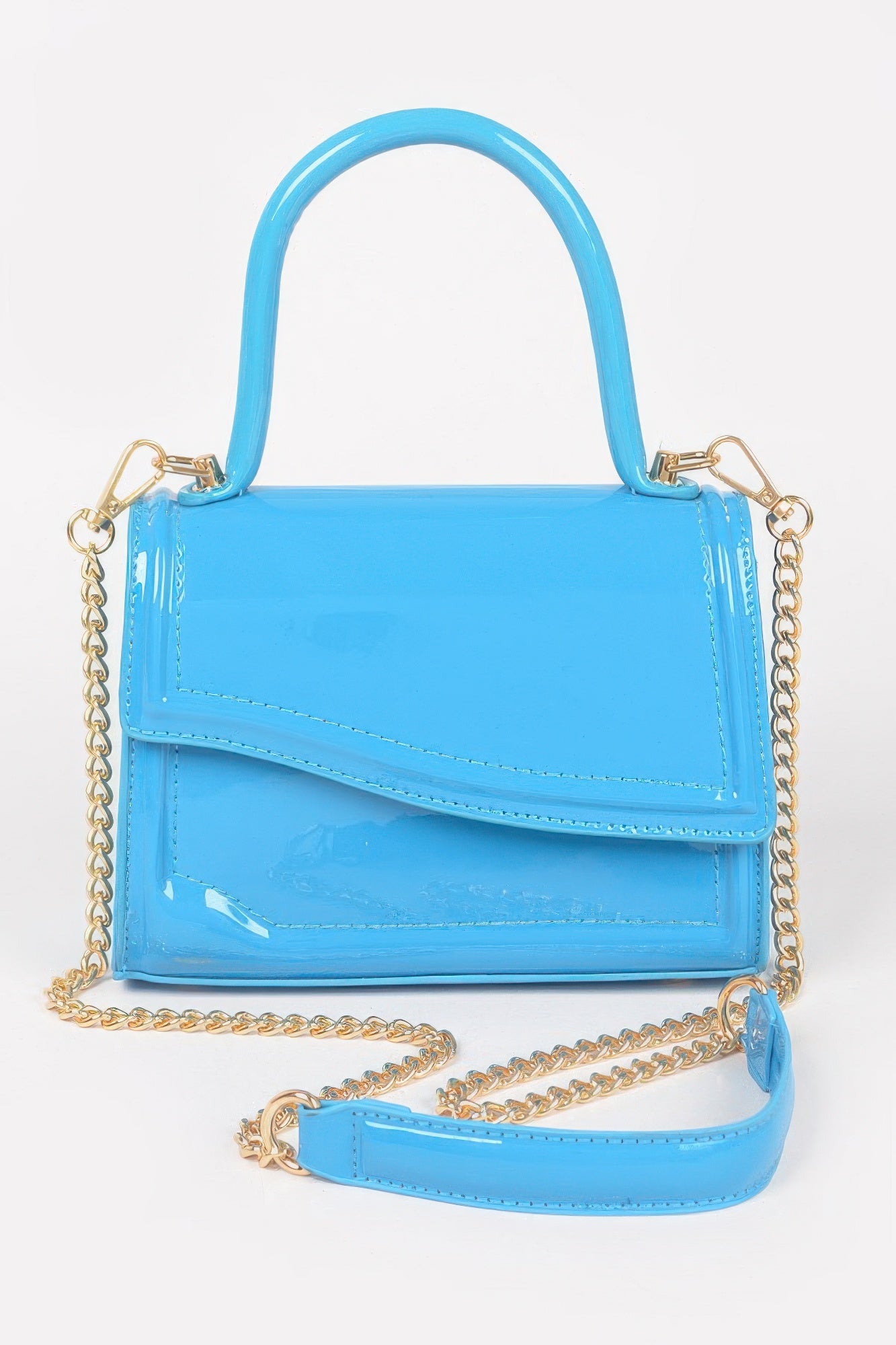 Enamel Faux Leather Top Handle Bag product image
