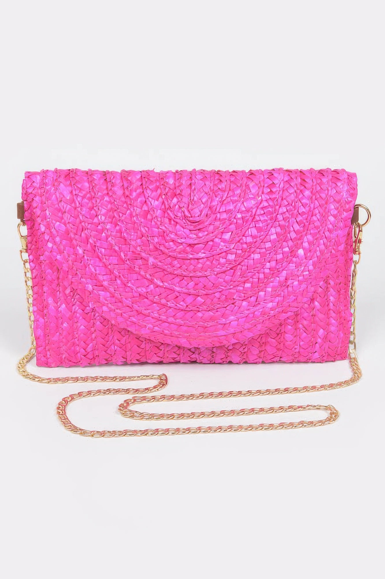 Straw Pom Pom Flap Bag product image