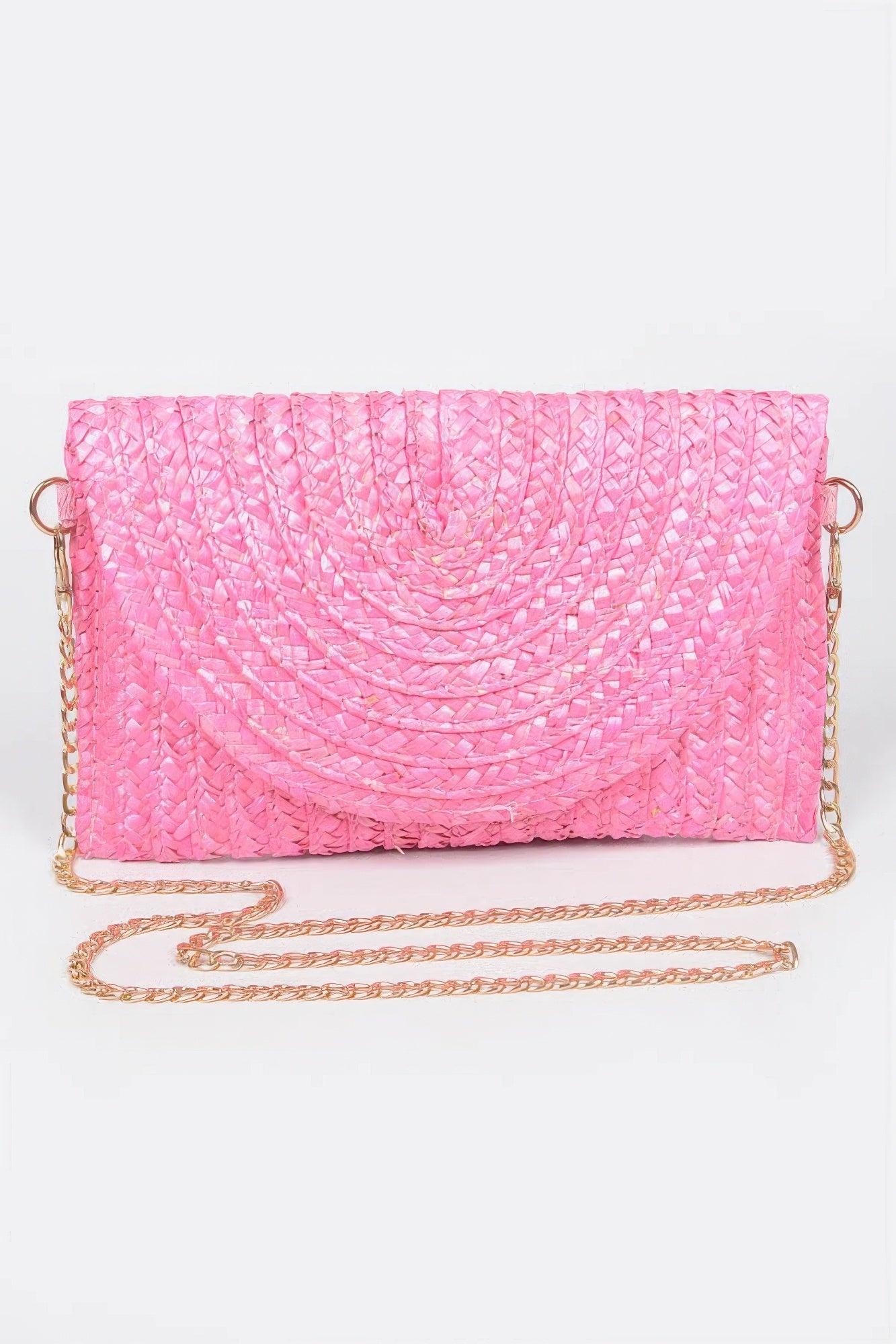 Straw Pom Pom Flap Bag product image