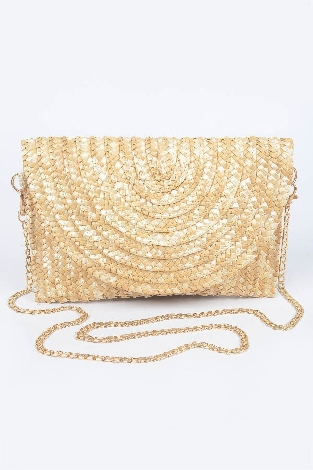 Straw Pom Pom Flap Bag product image