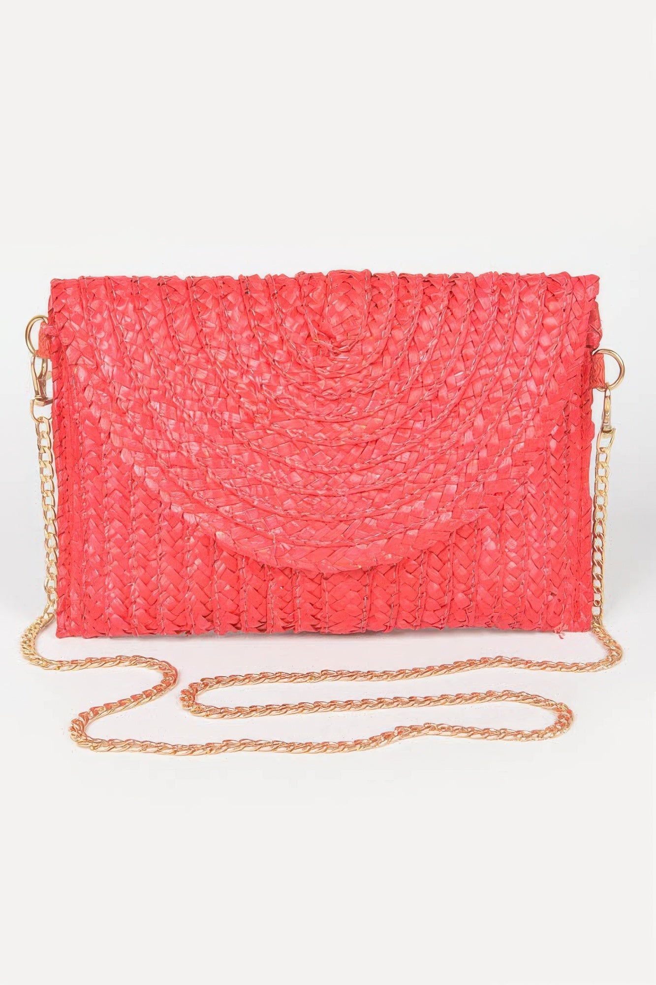 Straw Pom Pom Flap Bag product image