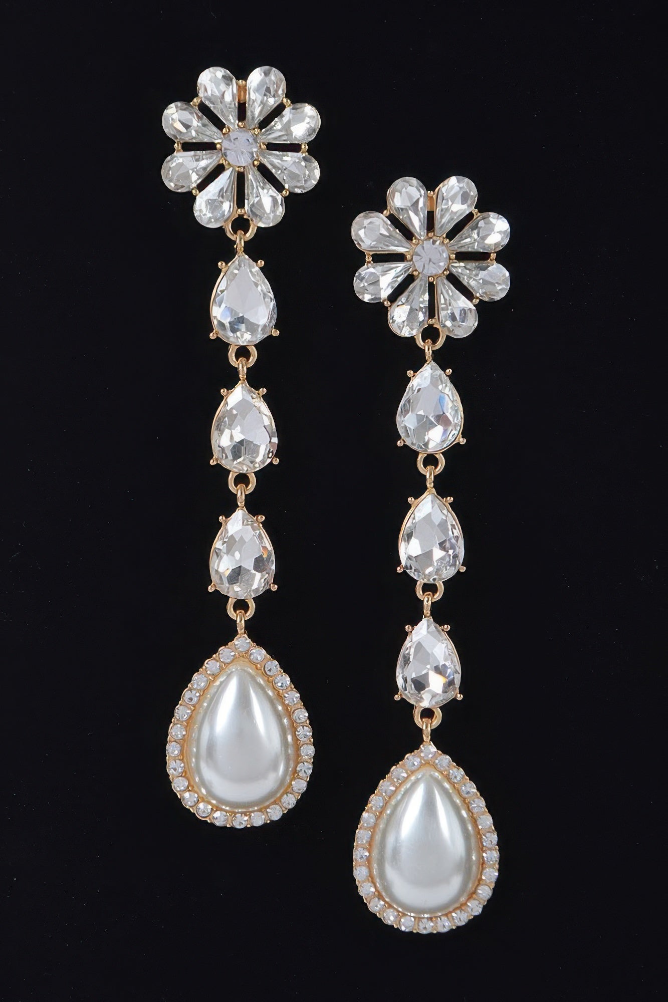Pearl Rhinestone Drop Earring product image