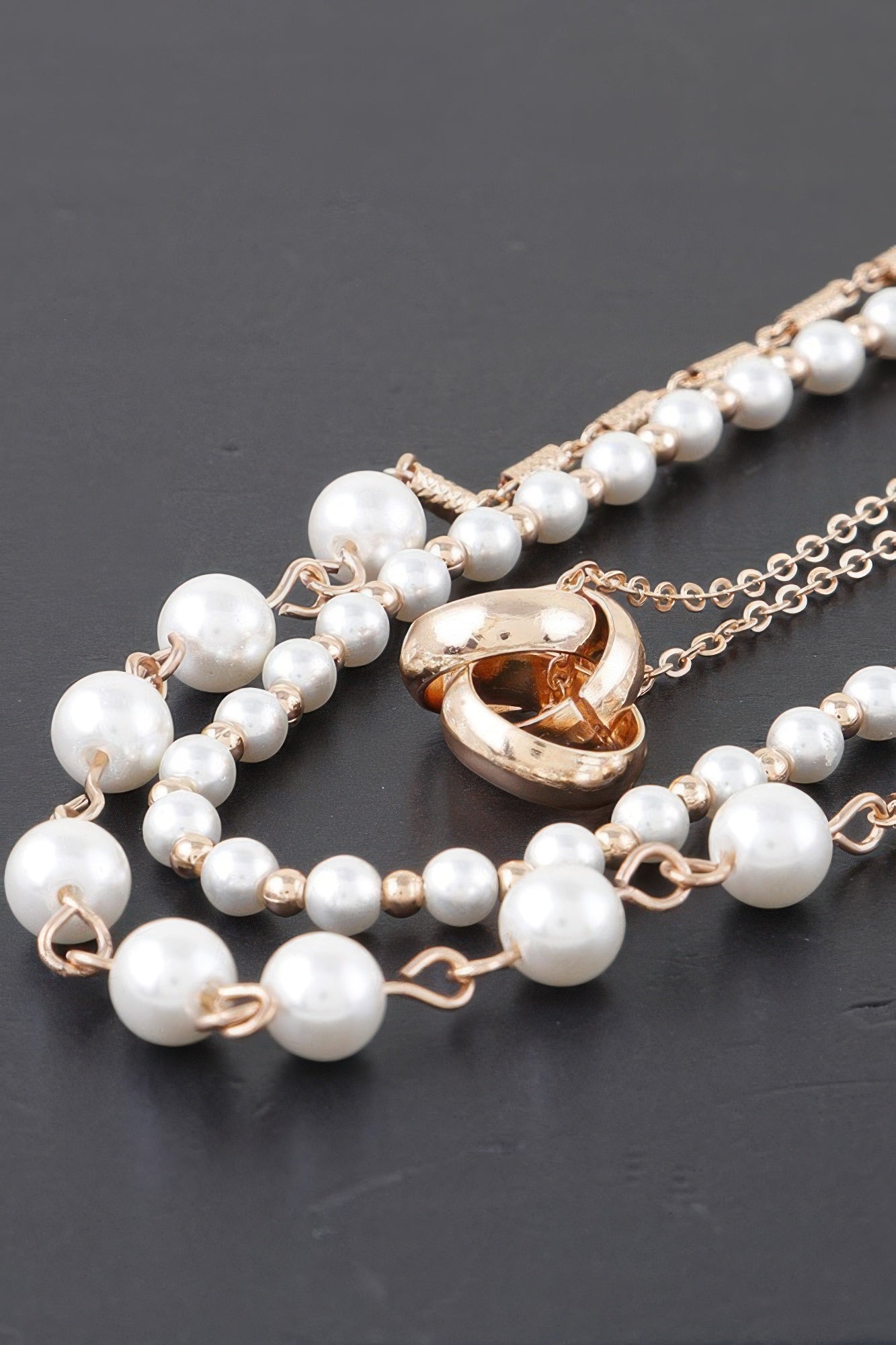 Triple Ring Beaded Necklace product image