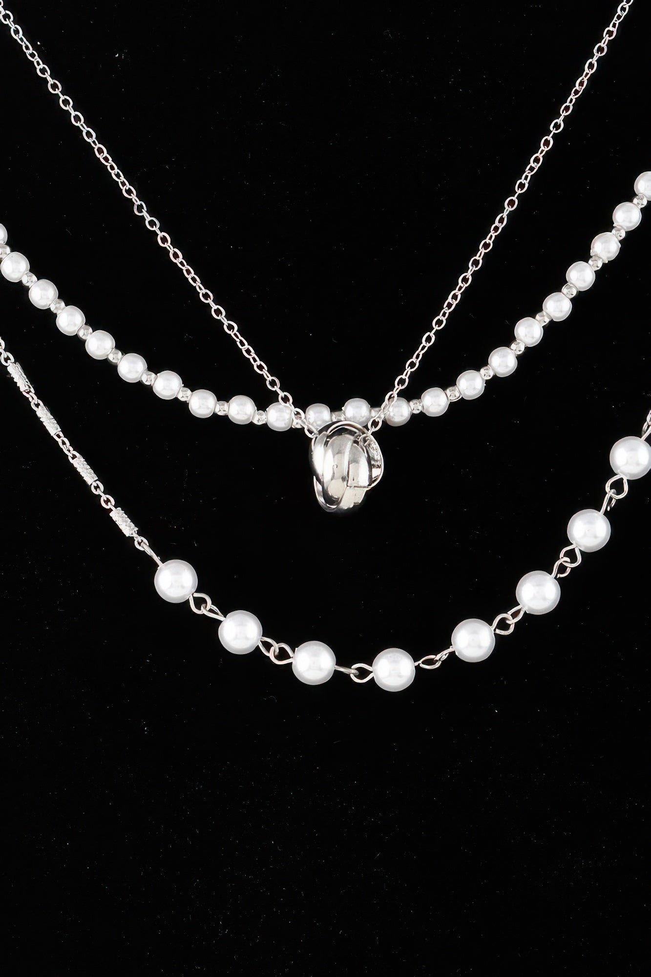 Triple Ring Beaded Necklace product image