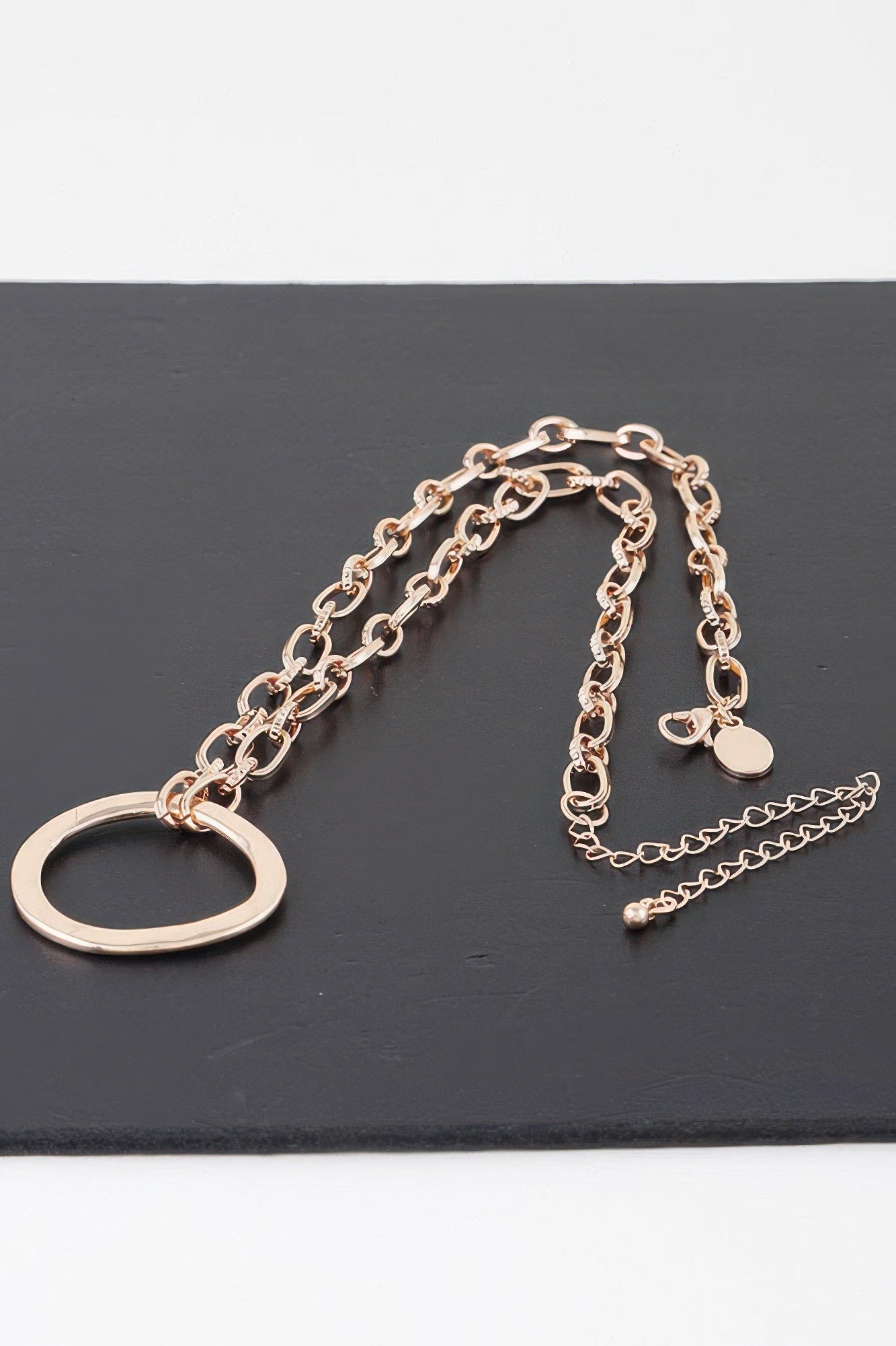 Hammered Hoop Chain Necklace product image