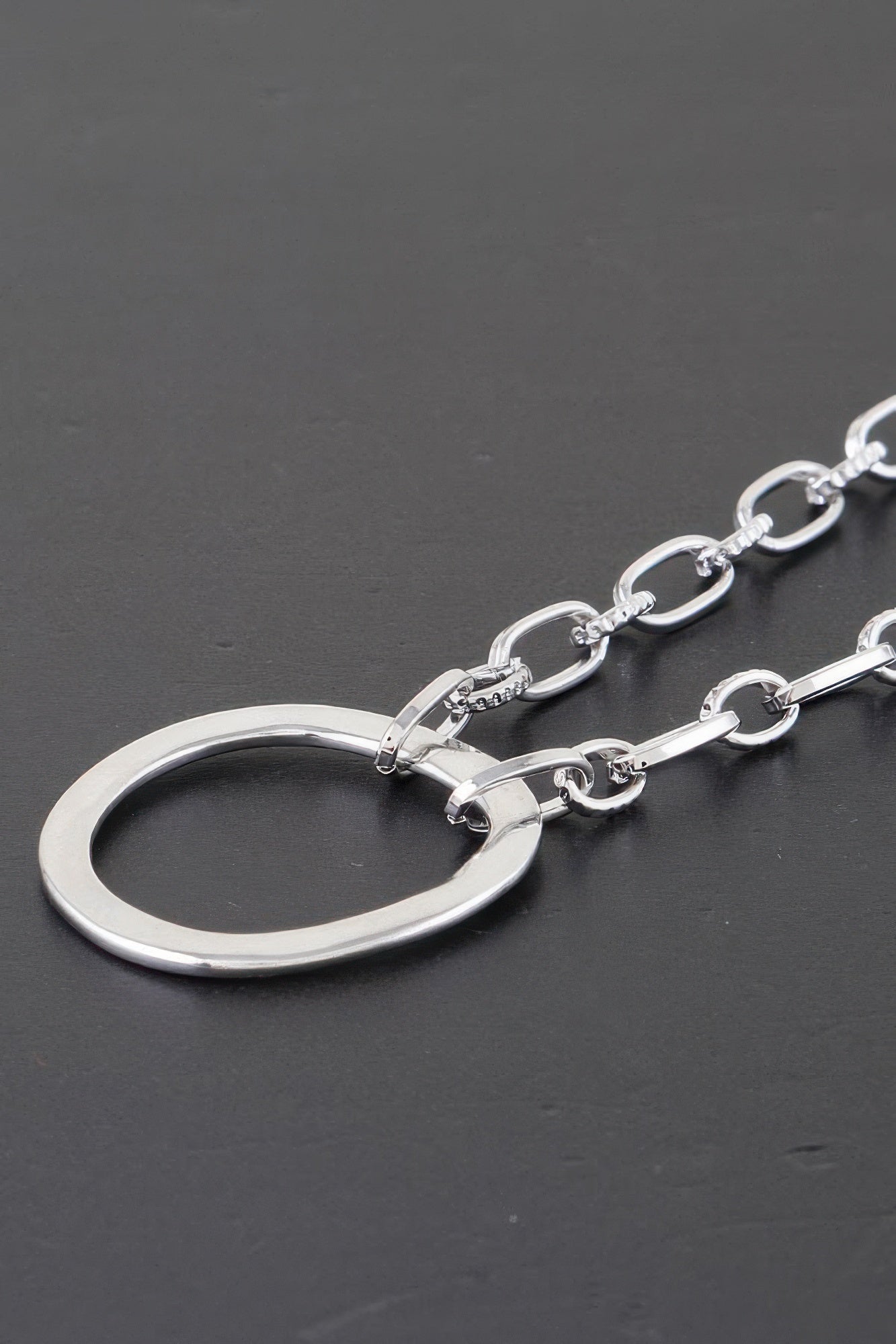 Hammered Hoop Chain Necklace product image